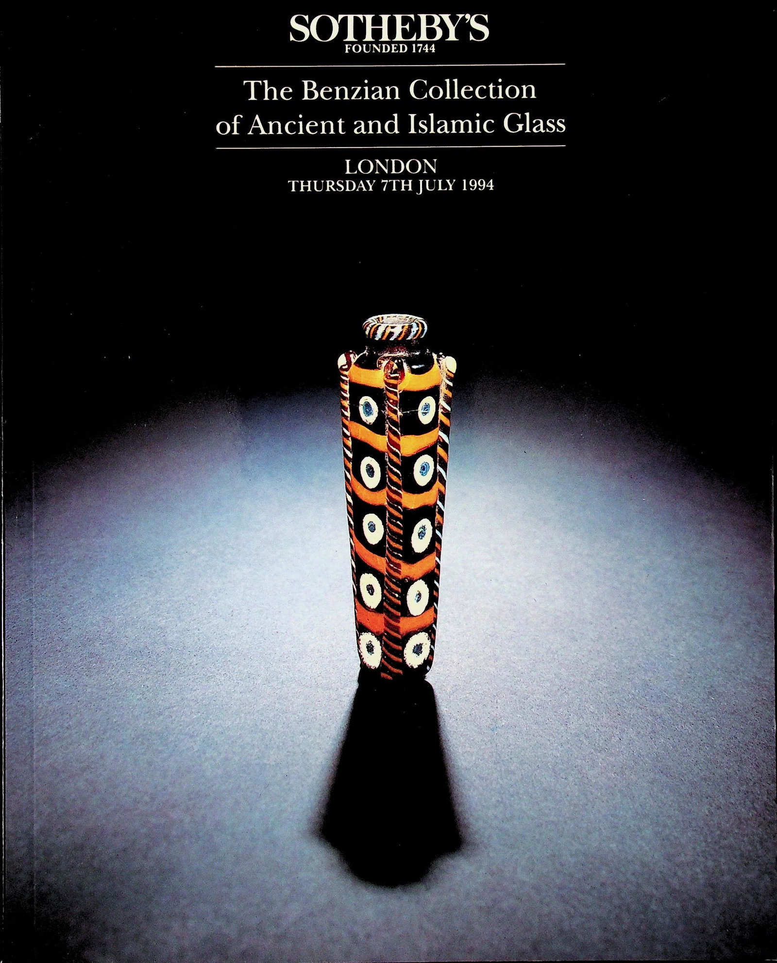 Sotheby's: Sotheby's The Benzian Collection of Ancient and Islamic Glass LONDON. JULY 1994. CHF 20 / 40 EUR 20 / 40