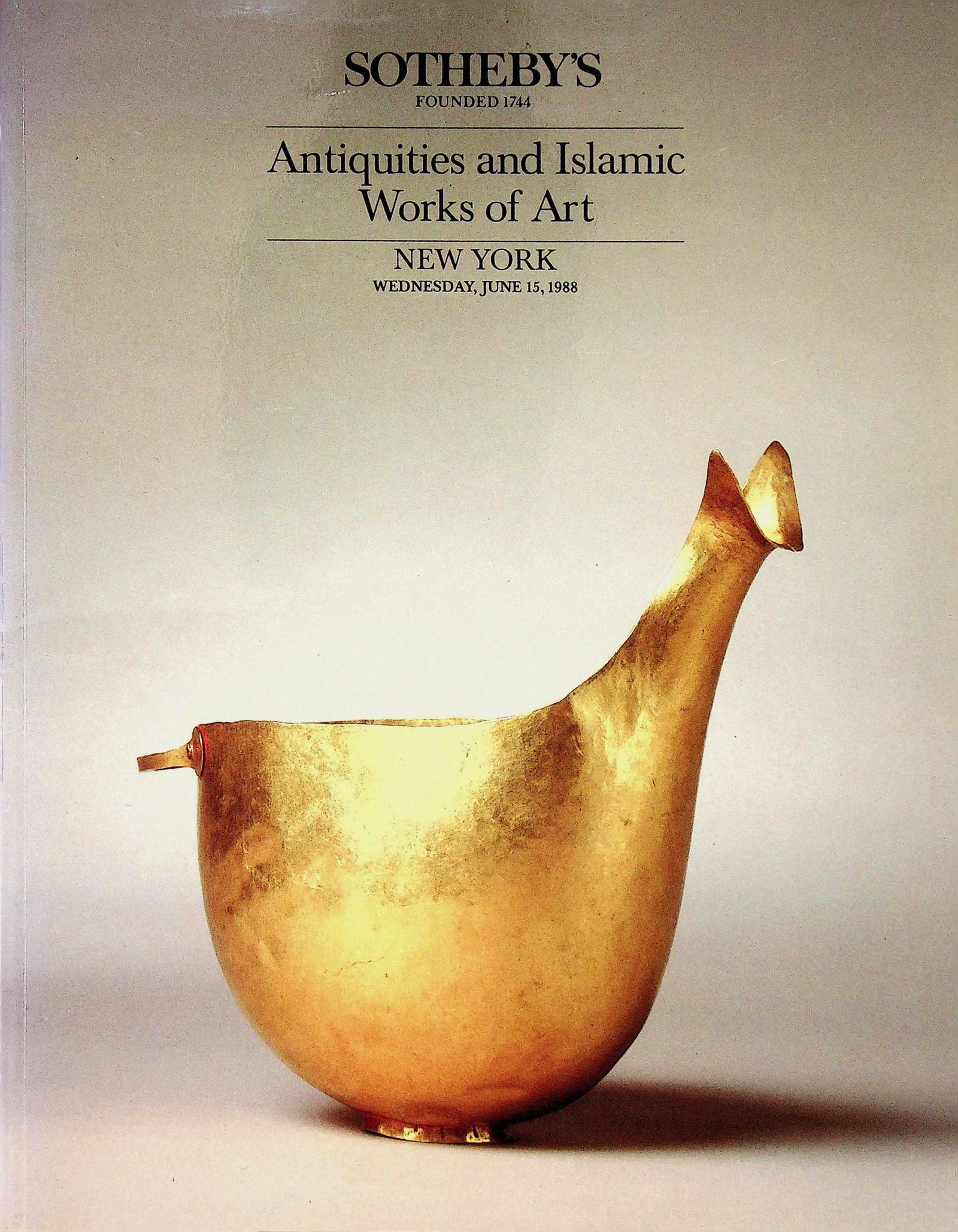 Sotheby's: Sotheby's Antiquities and Islamic Works of Art NEW YORK JUNE 15. 1988. CHF 20 / 40 EUR 20 / 40