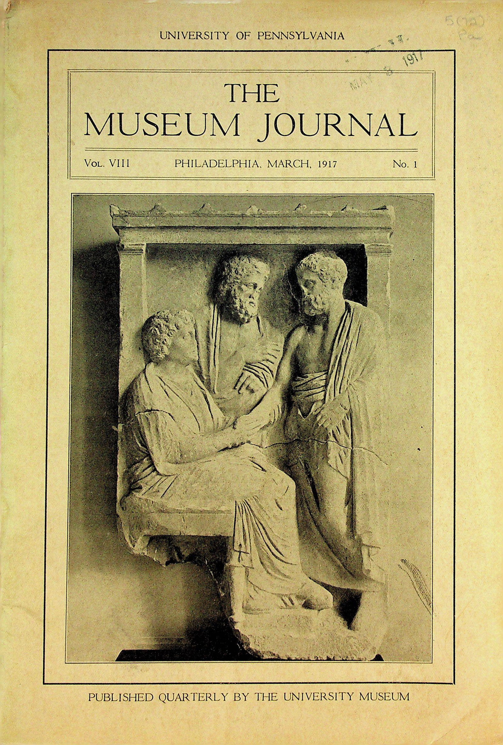 The Museum Journal - 1917, Vol. VIII, No. 1: The Museum Journal - 1917, Vol. VIII, No. 1 Philadelphia, University of Pennsylvania. CHF 20 / 40 EUR 20 / 40