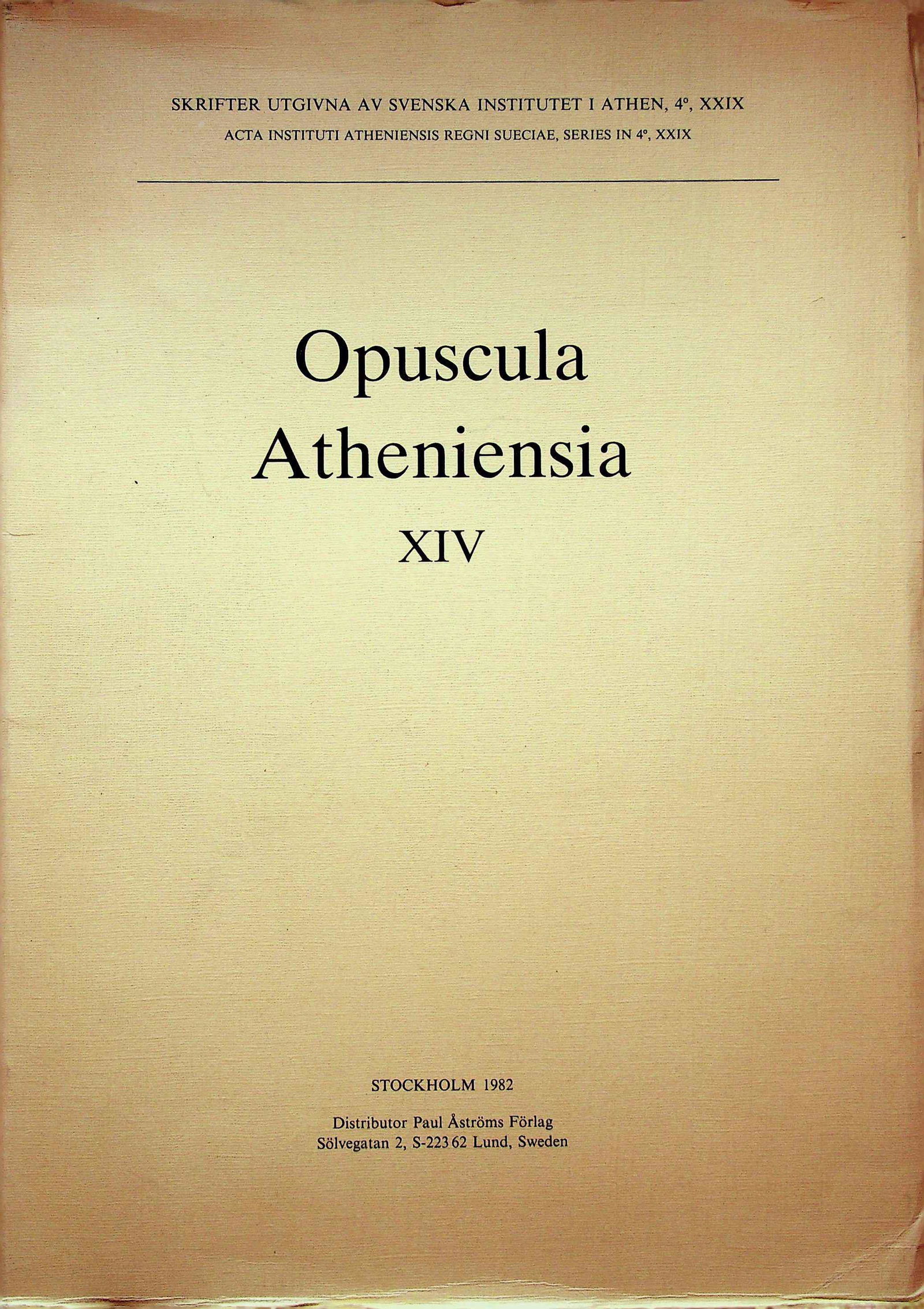Opuscula Atheniensia XIV (1 of 1)