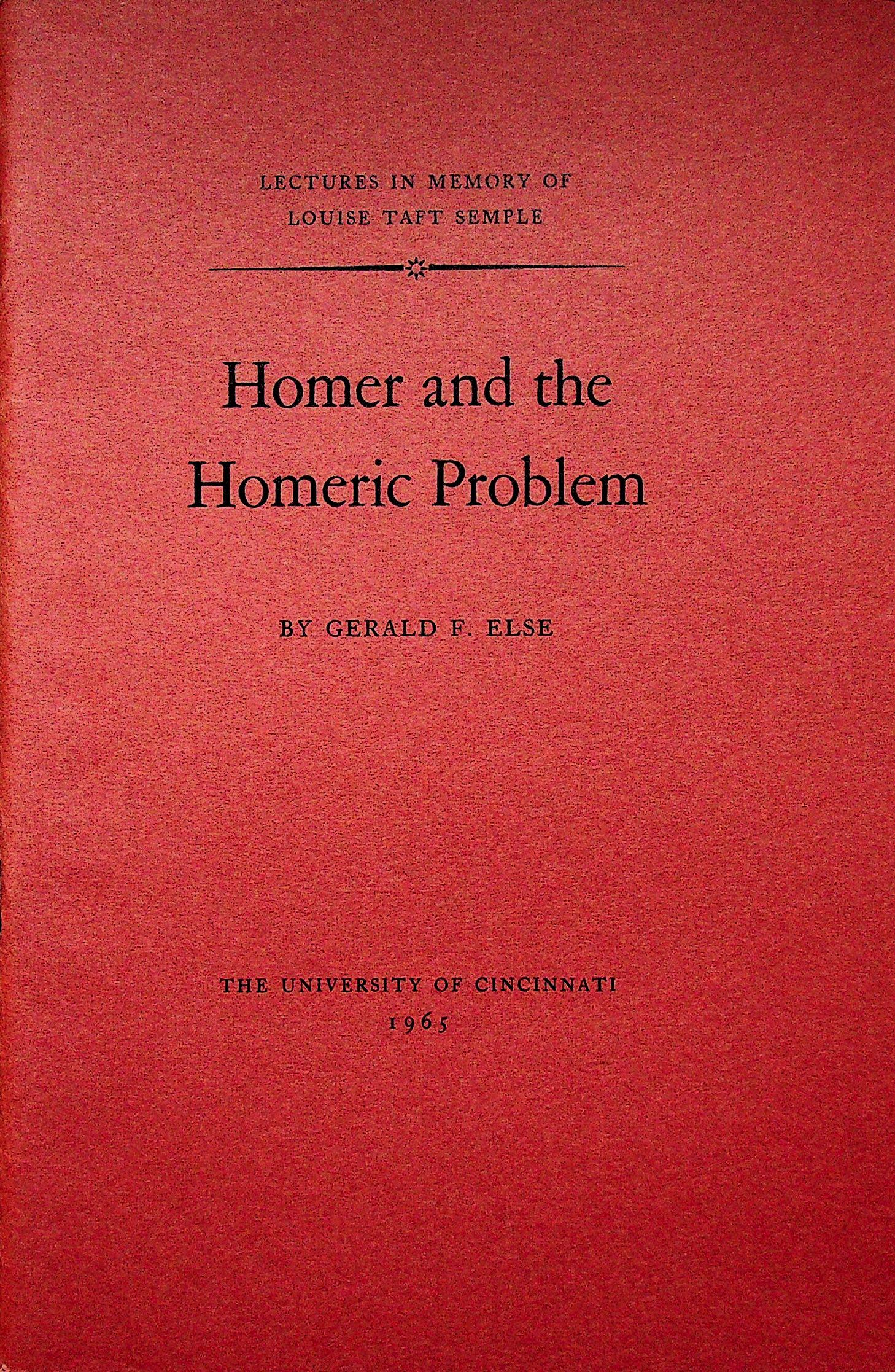 Homer and the Homeric Problem (1 of 1)