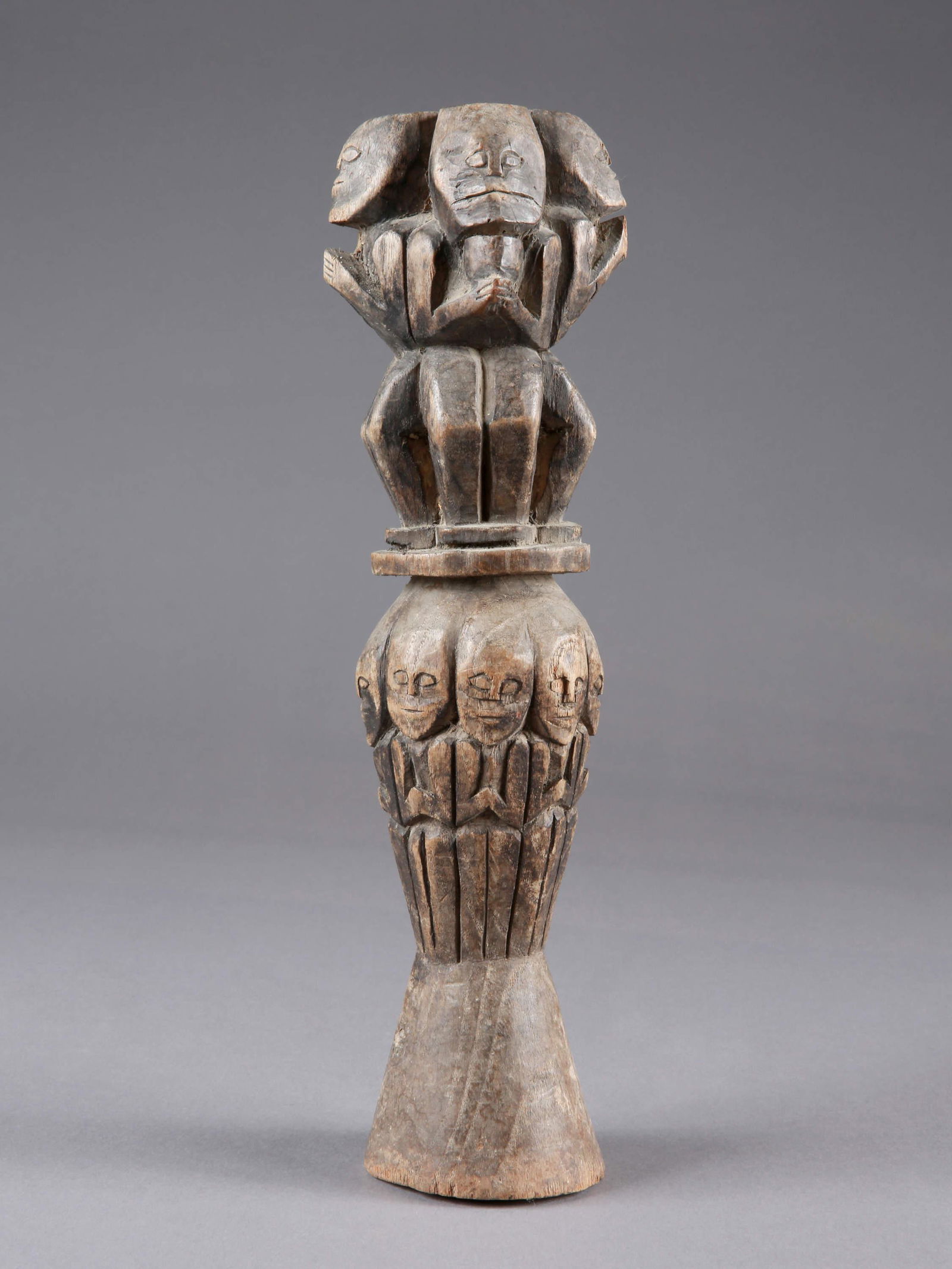 An Indonesian Shrine (?) Post with 12 Figures (1 of 7)