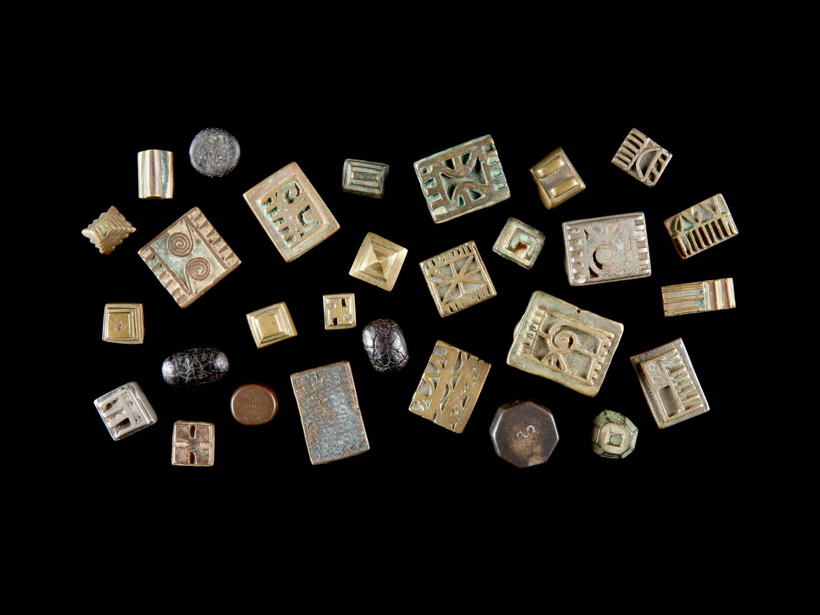 29 Asante Geometric Gold Weights, "abrammoo" (1 of 4)