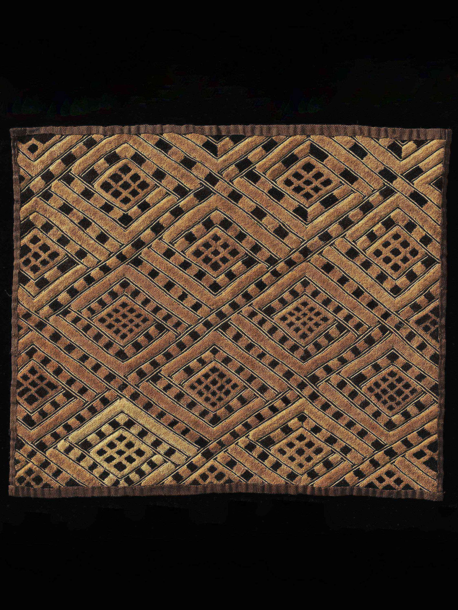 A Kuba Cut-Pile Embroidery Fabric (1 of 2)