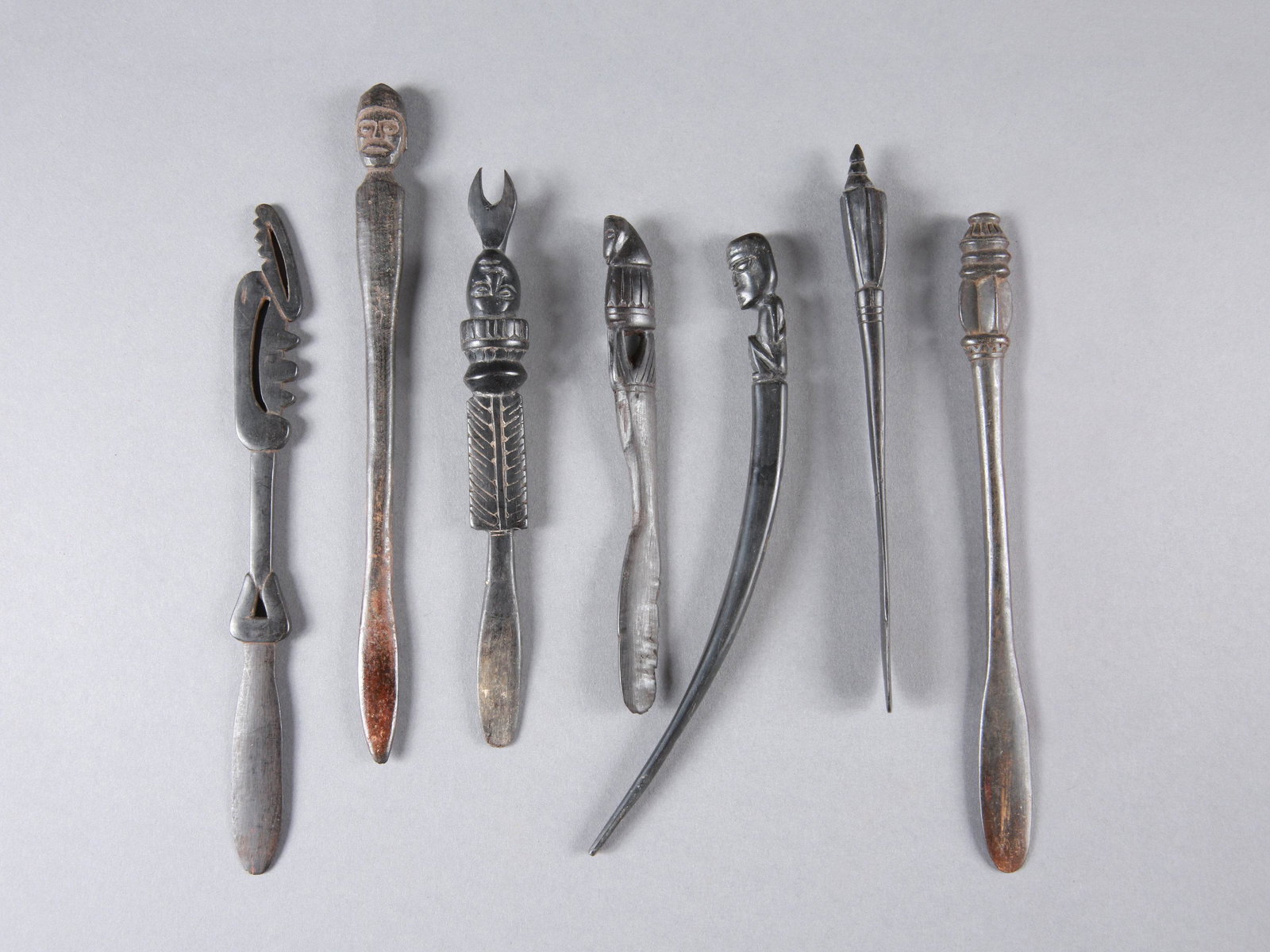 7 Dayak, Batak and Massim Lime Spatulas (1 of 4)