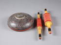 An Indian Opium Box and two Chapati Bread Roller