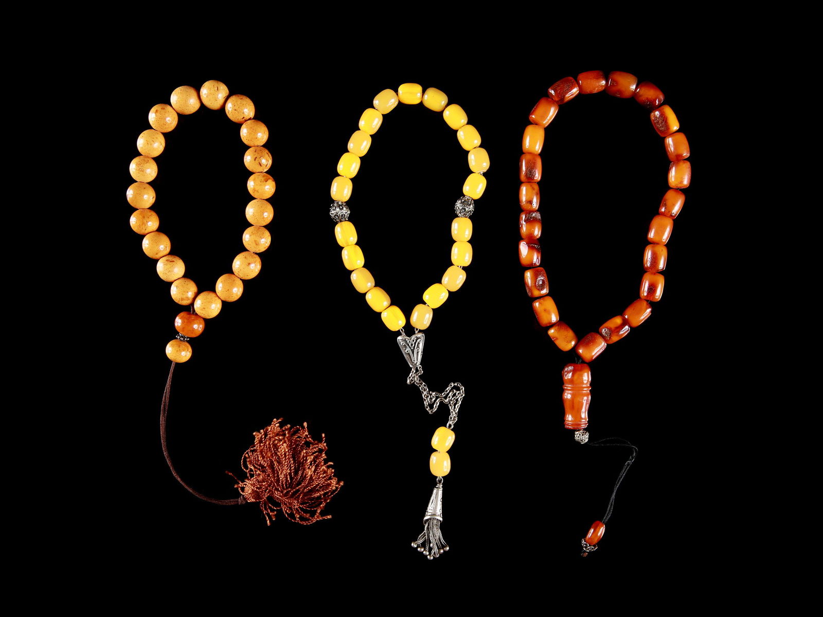 3 Greek Necklaces, "komboloi", 20th Cent. (1 of 4)