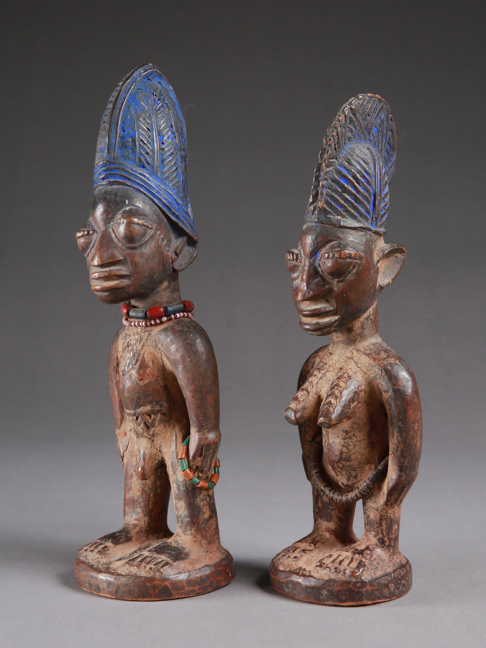 A Yoruba Pair of Twin Figures, "ere ibeji" (1 of 10)