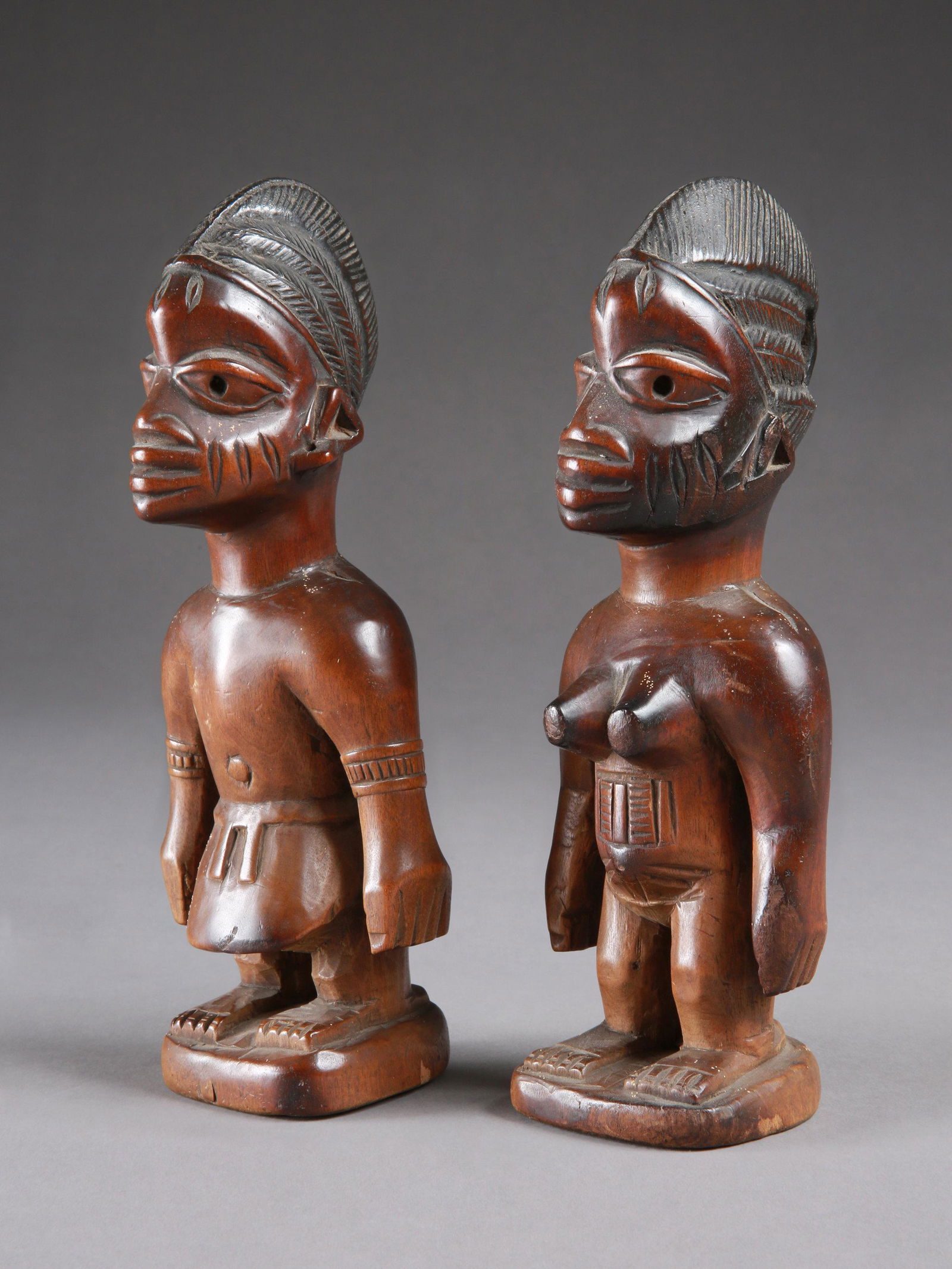 A Yoruba Pair of Twin Figures, "ere ibeji" (1 of 10)