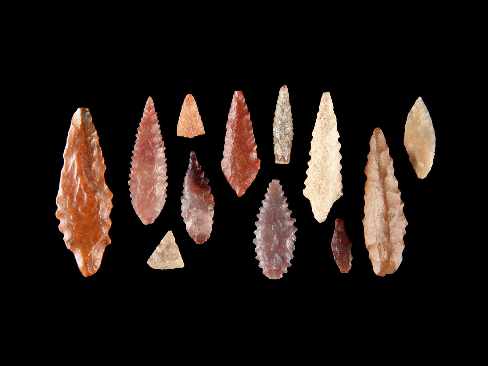 12 Neolithic Arrowheads (1 of 3)