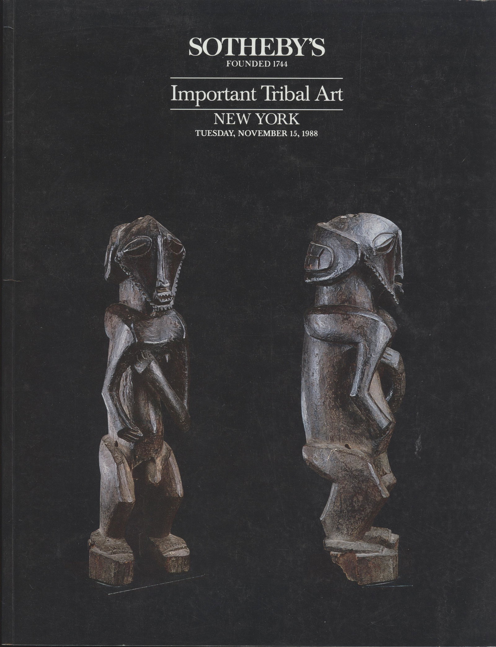 Sotheby's 1988, Important Tribal Art: Sotheby's 1988, Important Tribal Art Sotheby's, New York (15.11.1988) 310 g CHF 20 / 40