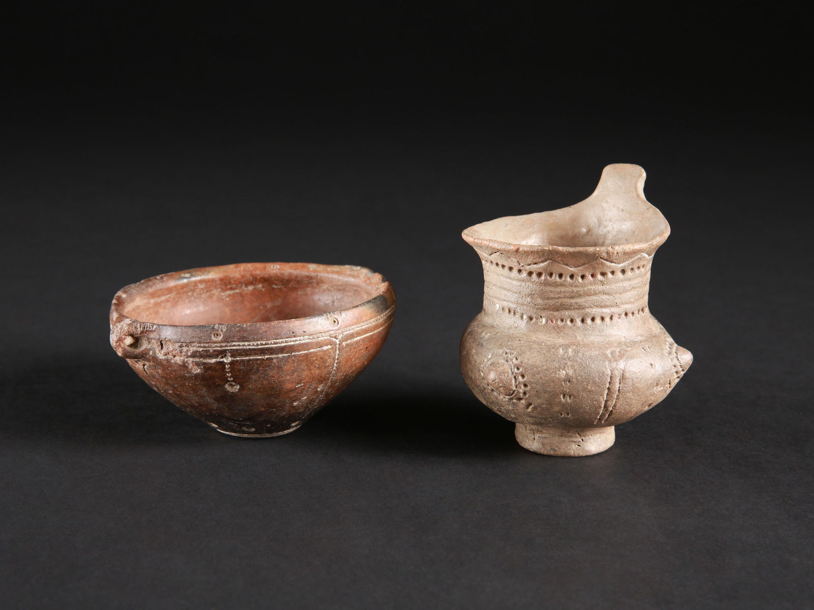 A Southwest European Miniature Jar and a Miniature Bowl (1 of 8)