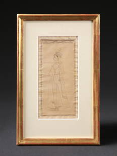 A Framed Indian Painting of Mirabai: Miniaturmalerei, Mirabai darstellend, gerahmt Indien Mit Rahmen / with frame H 28,5 cm. B 18,5 cm. Provenienz: Schweizer Privatsammlung, Basel. CHF 100 / 200