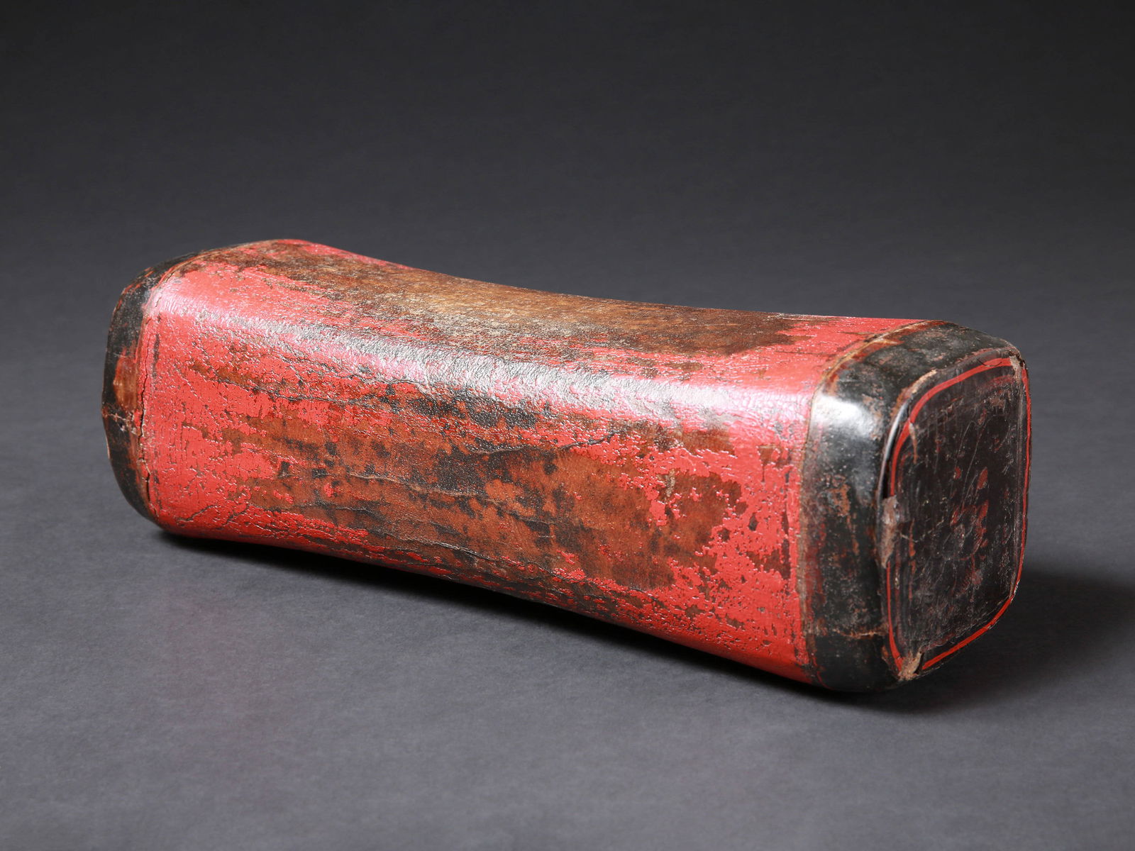 A Chinese Qing Dynasty Cinnabar Lacquer Leather Pillow (1 of 10)