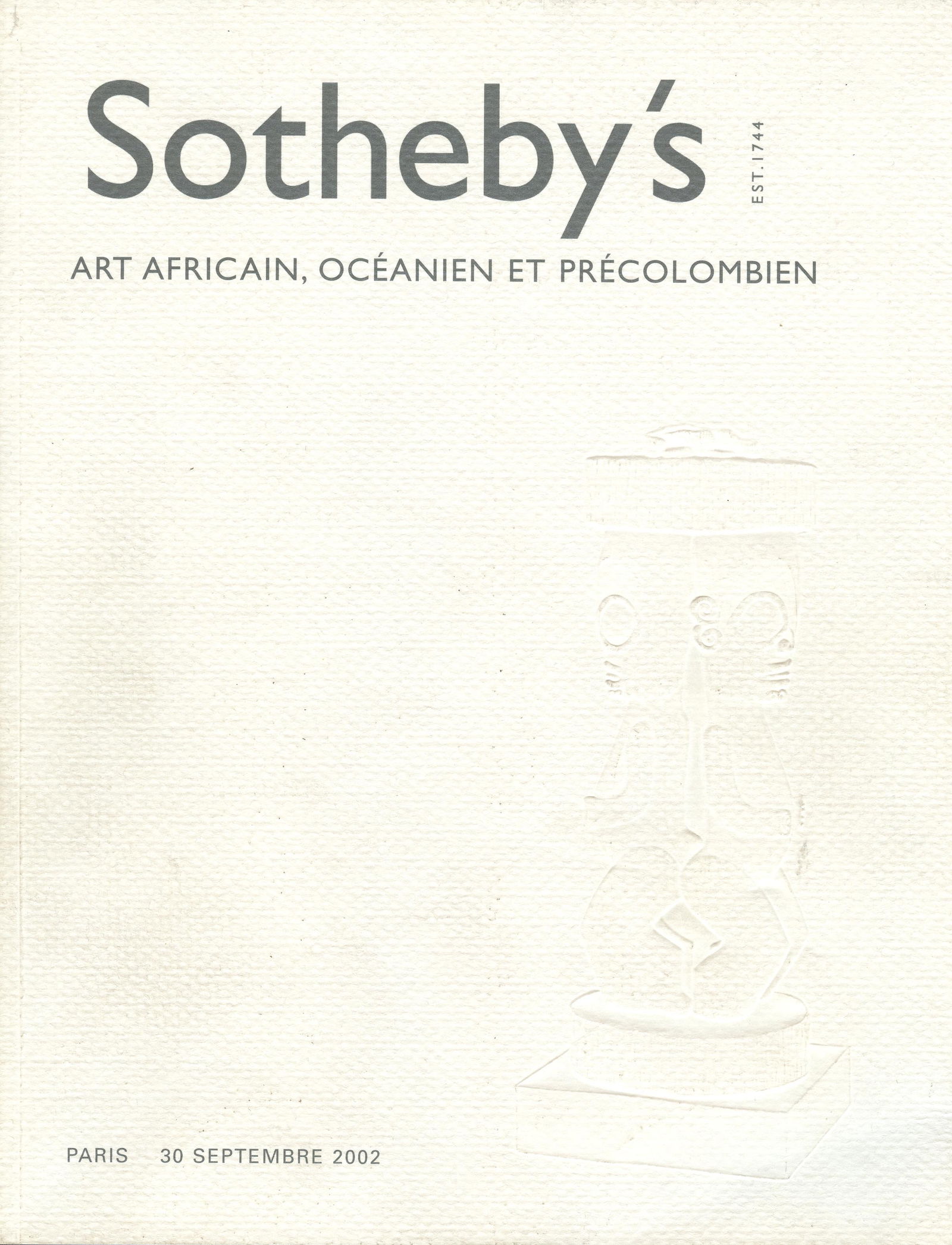 Sotheby's 2002, Art Africain, Océanien et Précolombien (1 of 1)