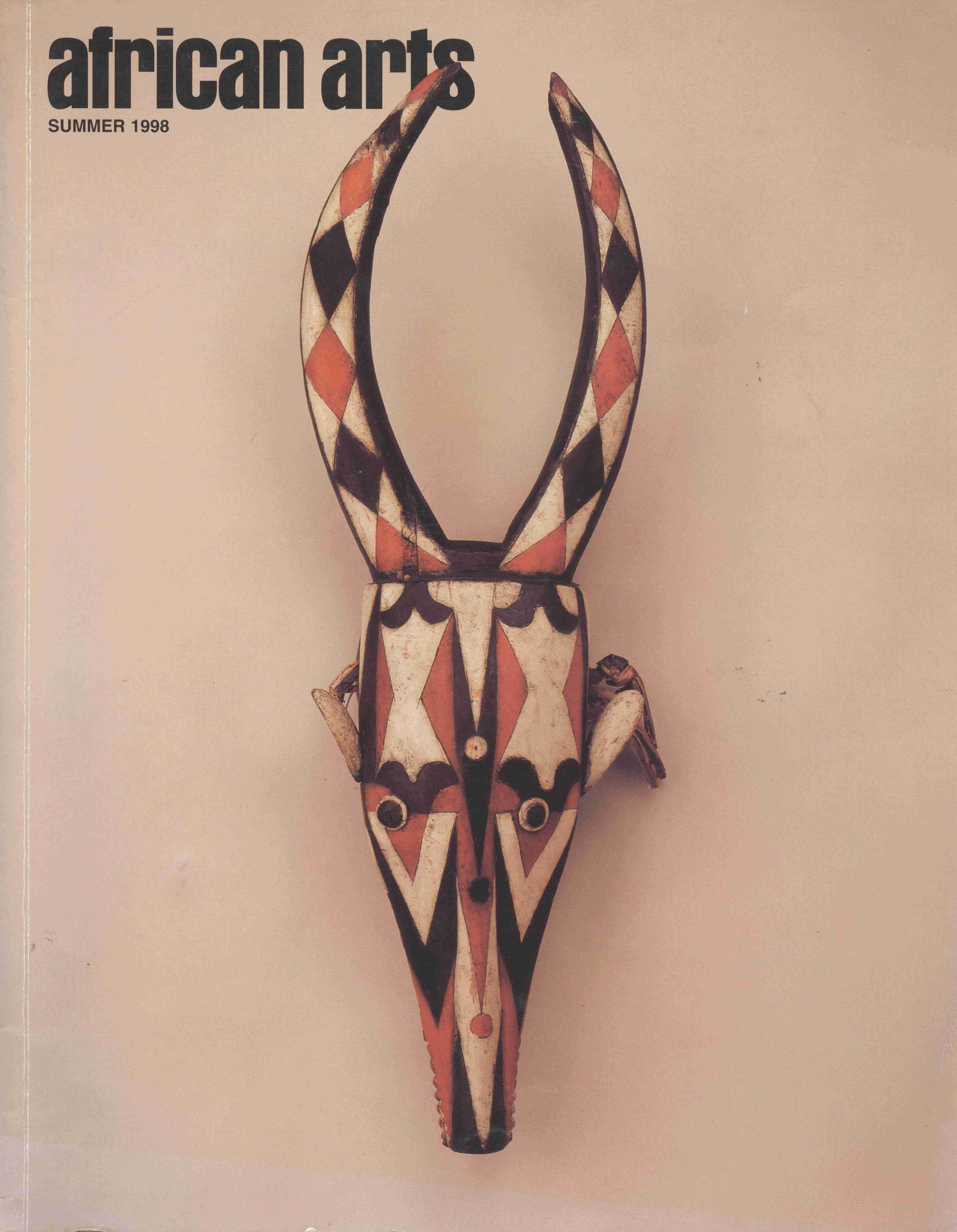 African Arts 1998, Vol. 31 / 3: African Arts 1998, Vol. 31 / 3 UCLA James S. Coleman African Studies Center (1998) English Text/Edition Softcover 370 g --------------------------------------------------- African Arts Magazine - Summ