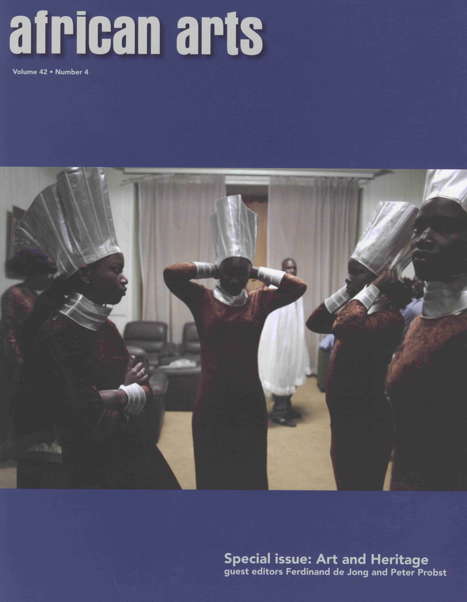 African Arts 2009, Vol. 42 / 4: African Arts 2009, Vol. 42 / 4 UCLA James S. Coleman African Studies Center (2009) English Text/Edition Softcover 370 g --------------------------------------------------- African Arts Magazine - Wint
