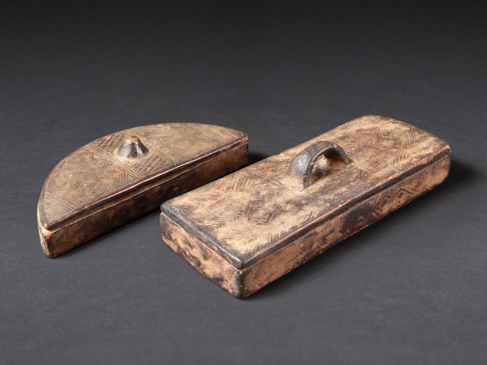 2 Kuba Boxes with Lids, "ngedi mu ntey" (1 of 13)