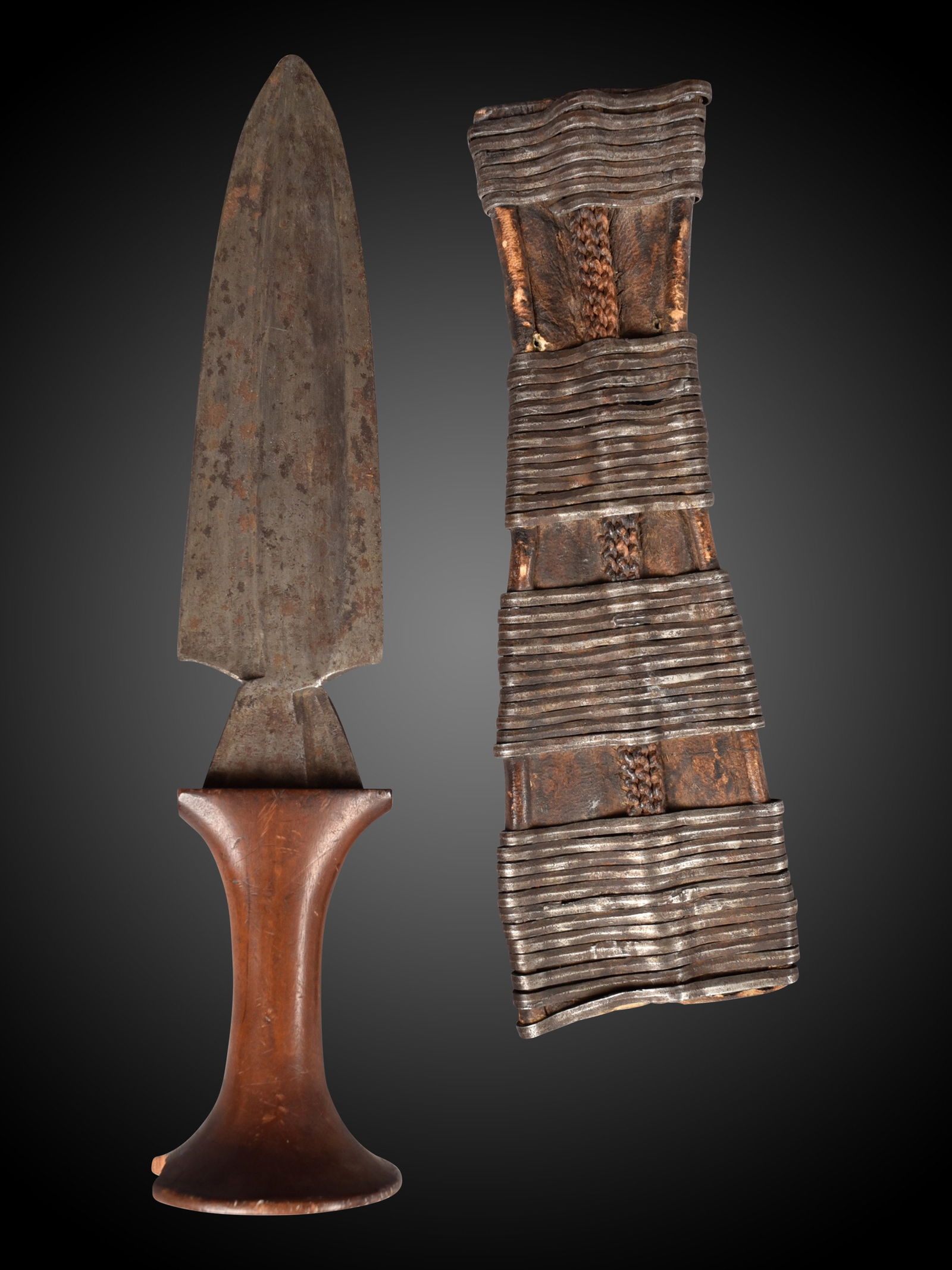 A Mangbetu Ritual Dagger with Sheath (1 of 9)