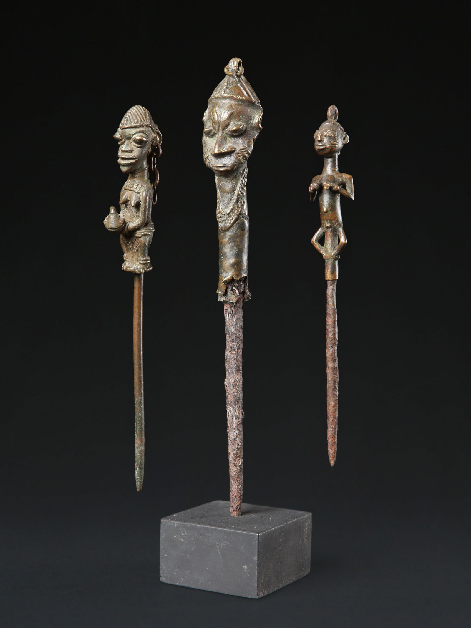 3 Yoruba Staffs, "edan ogboni" (1 of 7)