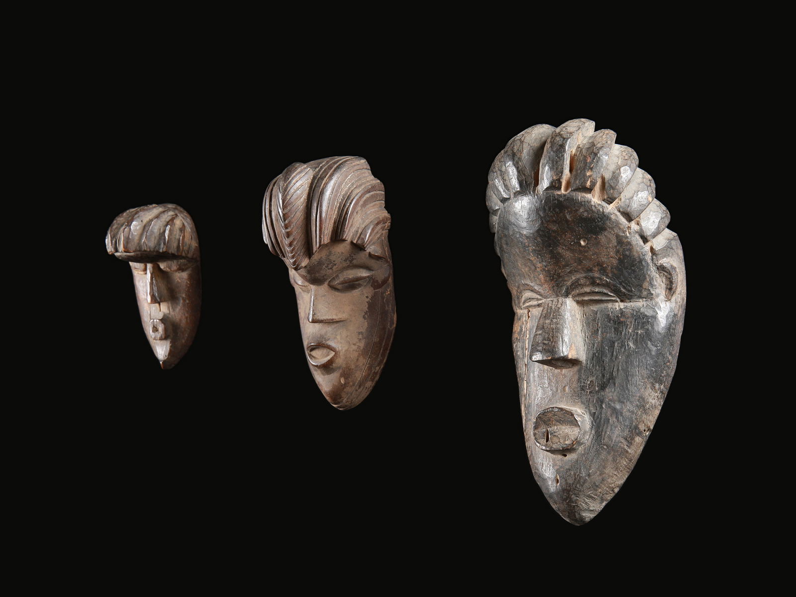 3 Bassa Miniature Masks, "ma go" (1 of 7)