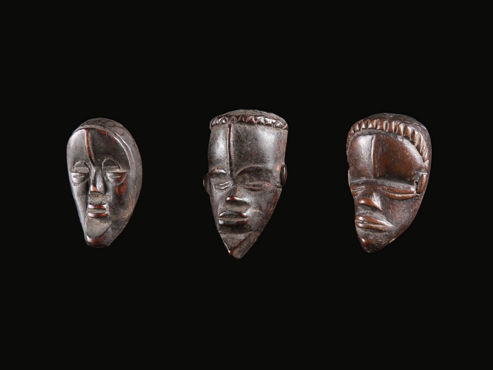 3 Dan Miniature Masquettes, "ma go" (1 of 7)