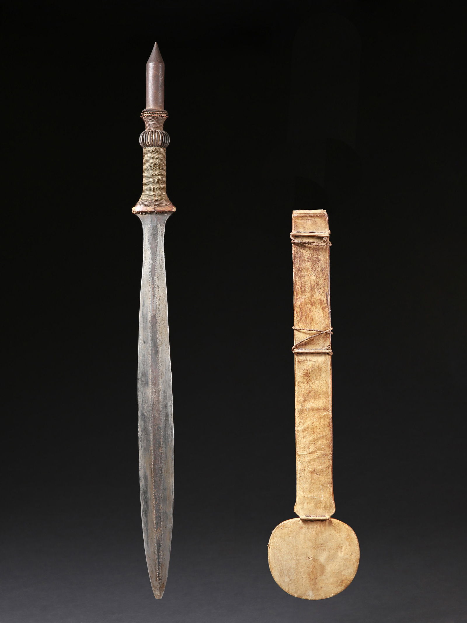 A Yaka Ceremonial Sword with Sheath, "mbeeli ya phoko" (1 of 5)
