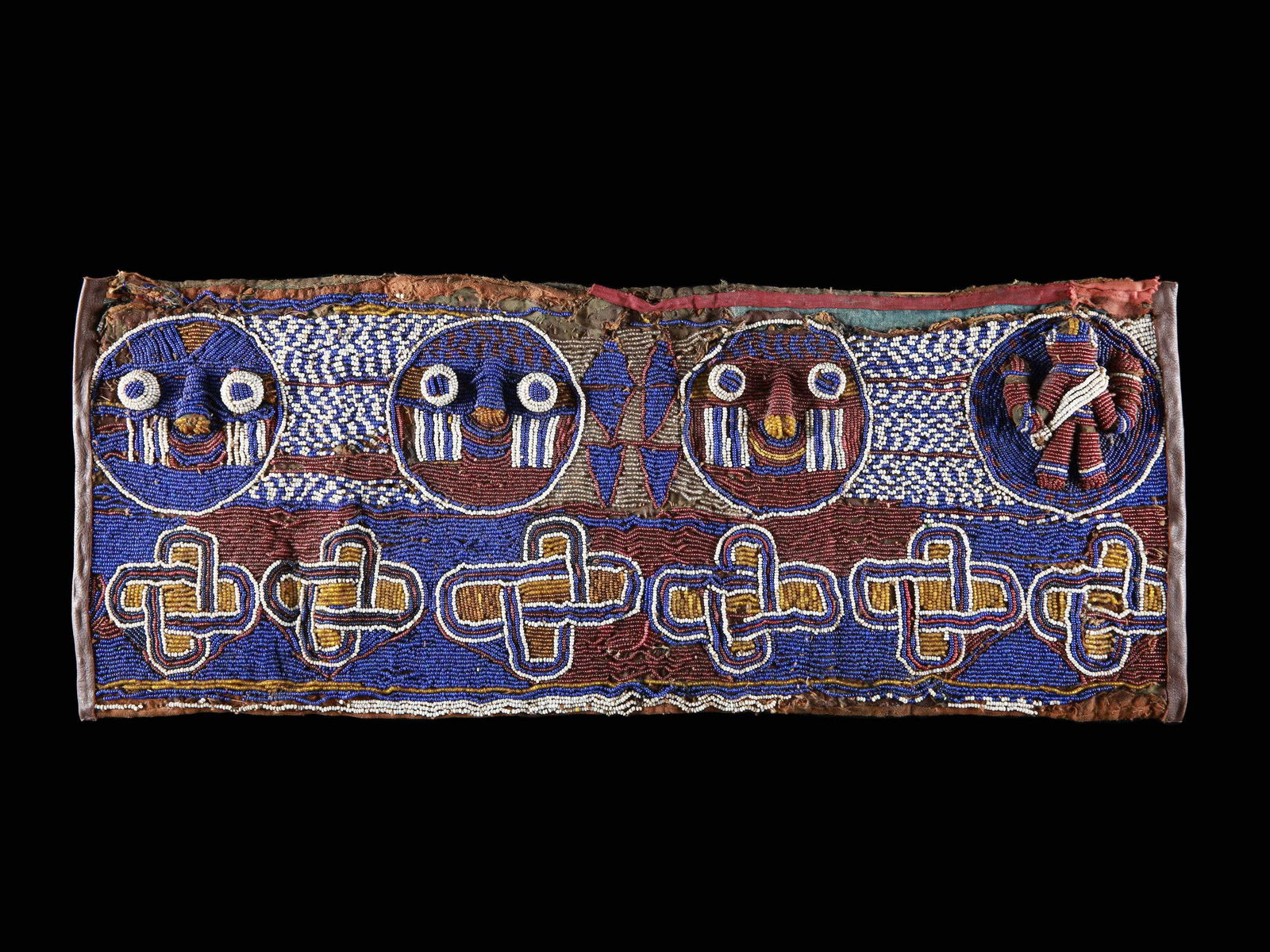 A Yoruba Beaded Panel, fixed on a wooden board (1 of 8)