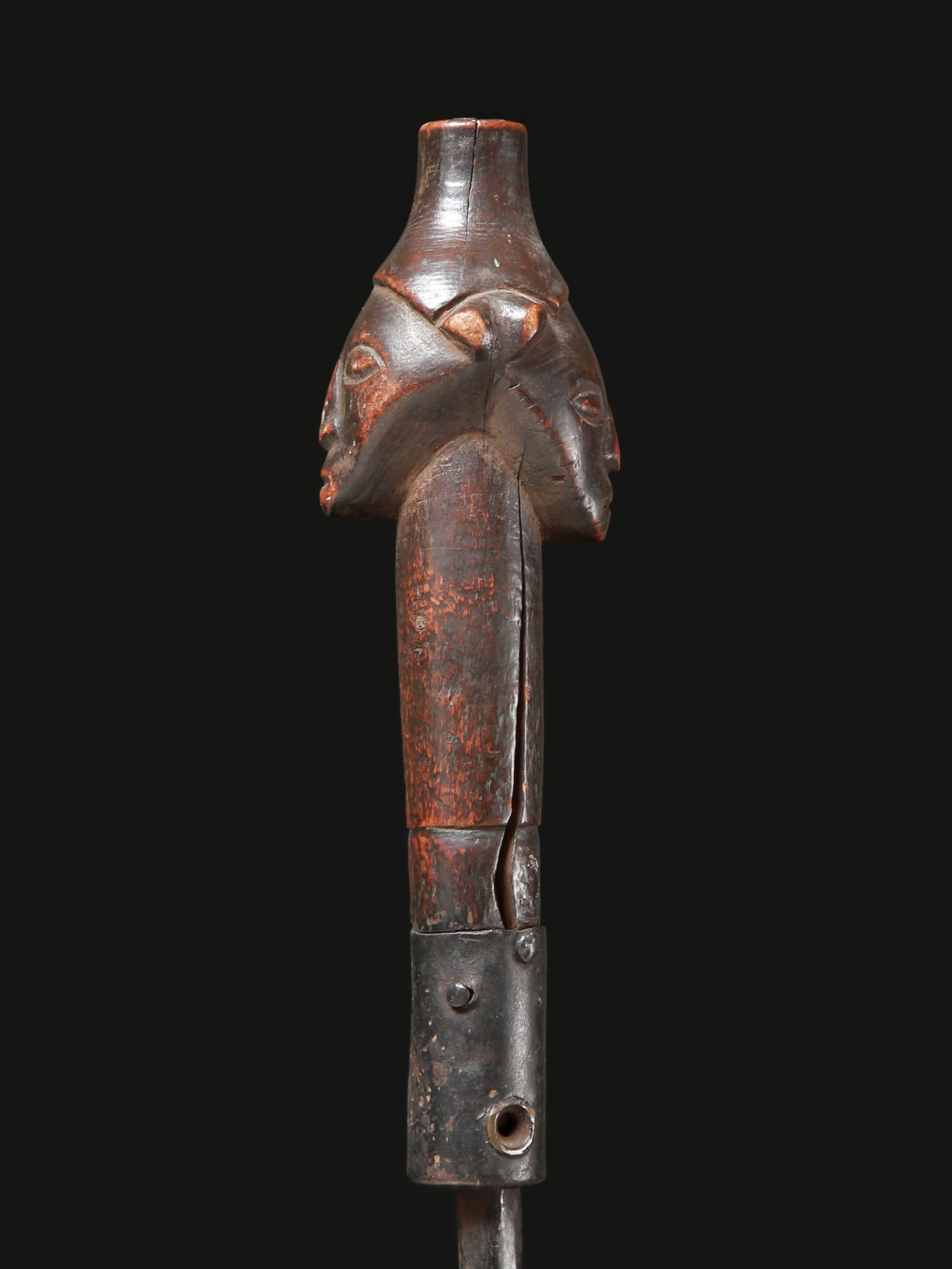 A Luba Prestige Staff with janiform Head, "kibango" (1 of 10)