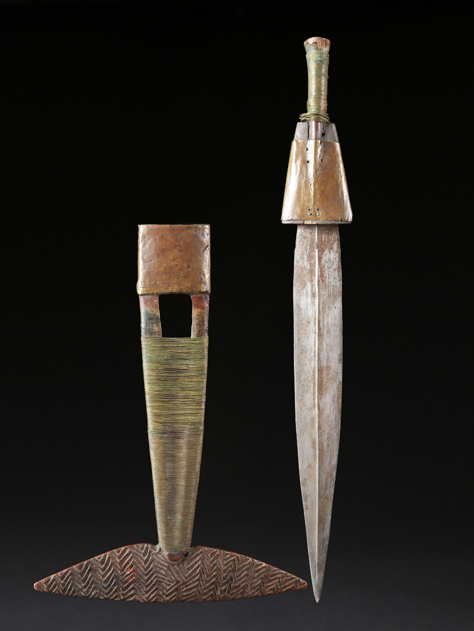 An Ovambo Dagger with Sheath, "omukondo" (1 of 9)