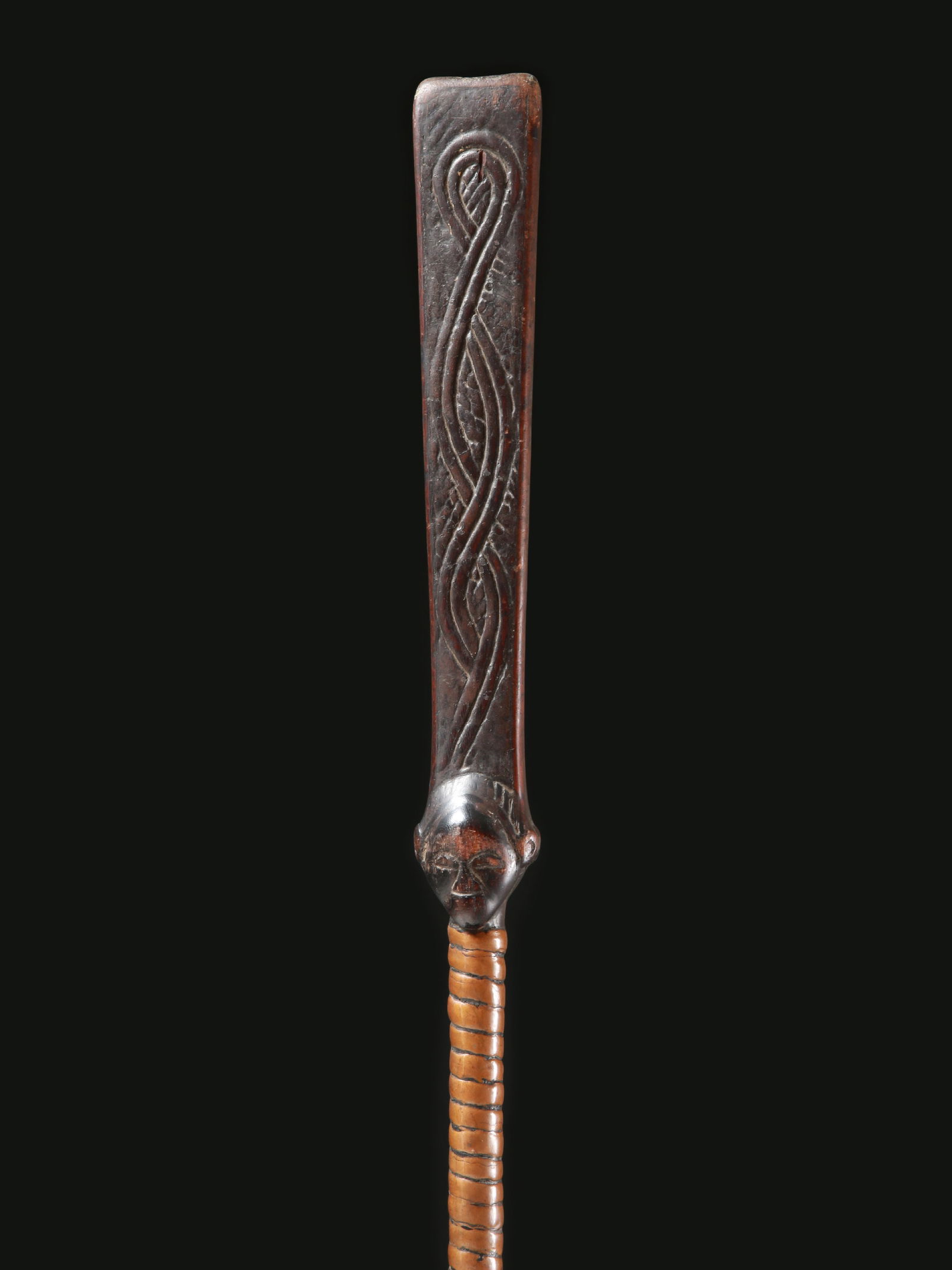 A Luba Prestige Staff with janiform Head, "kibango" (1 of 20)