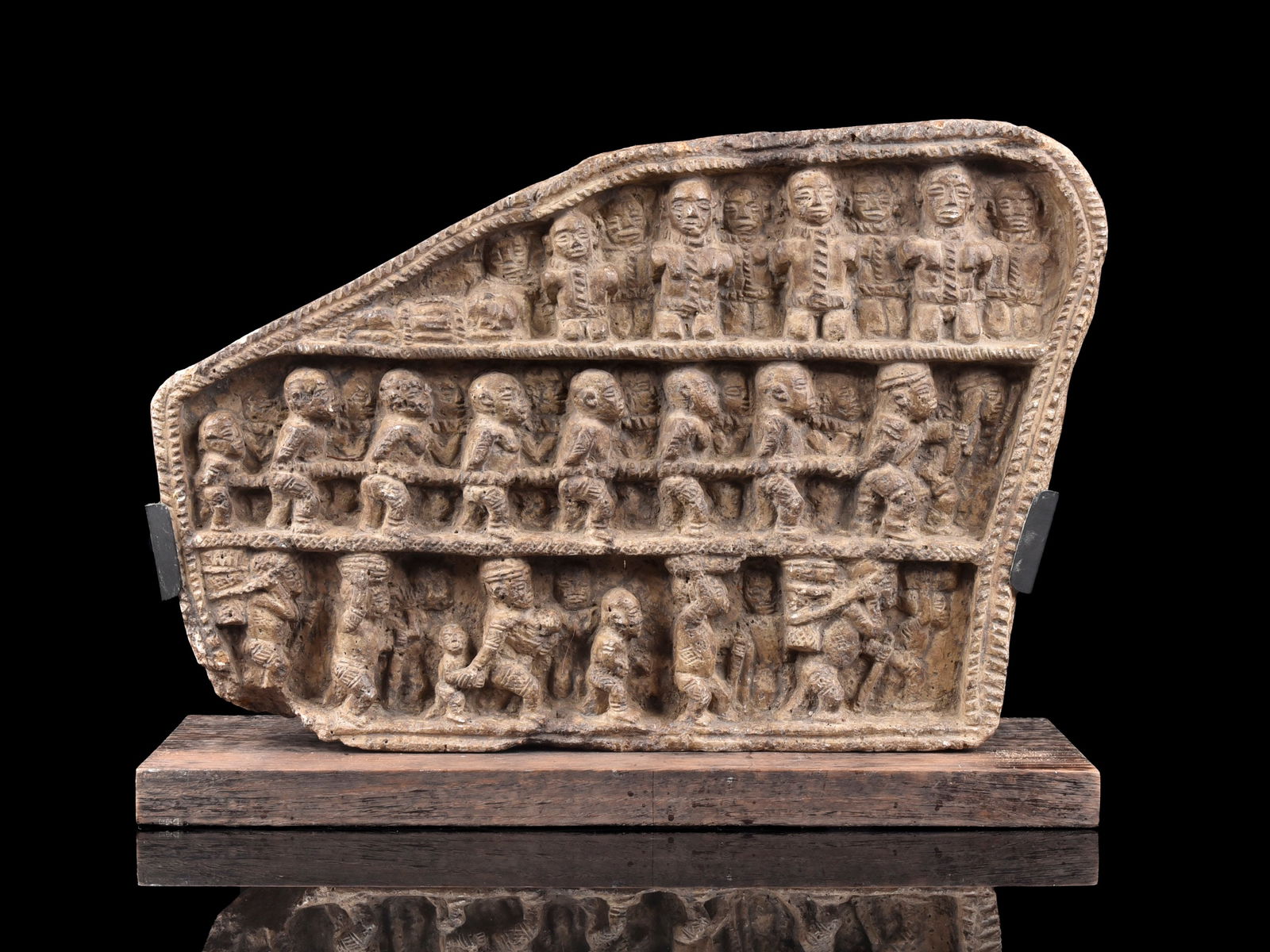 A Kongo one-sided Stone Relief with figurative Scenes (1 of 16)