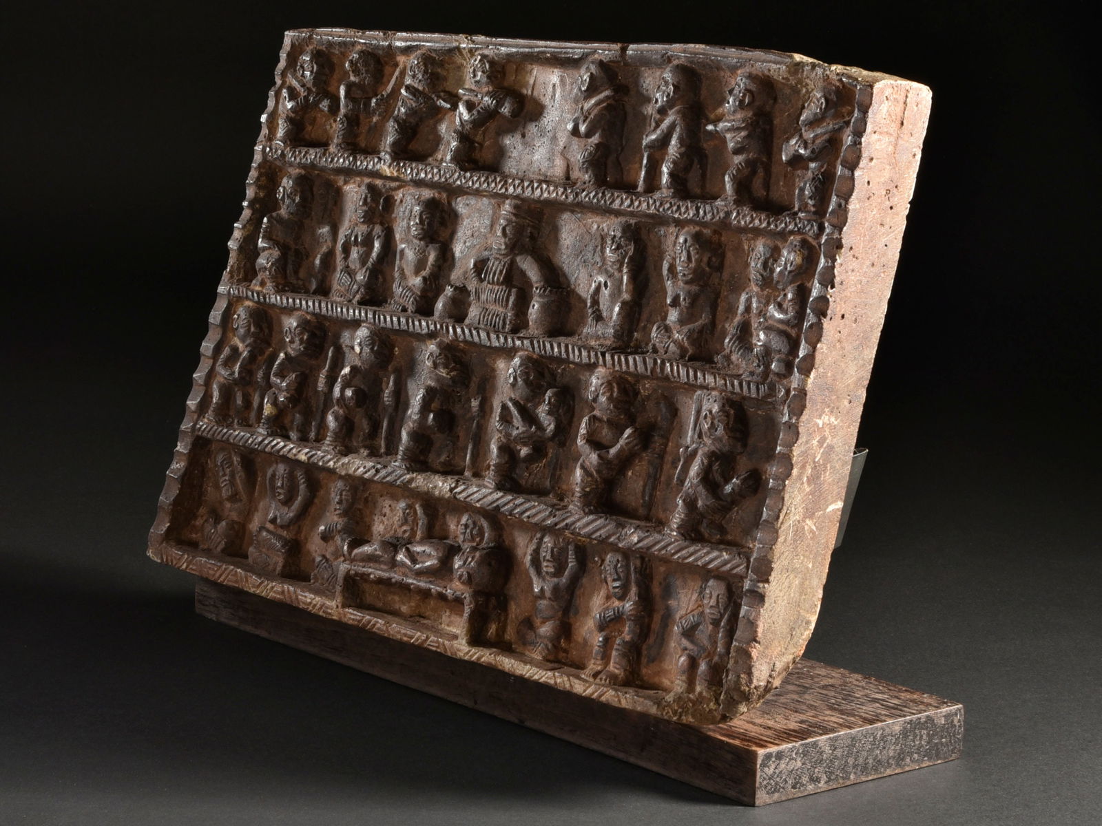 A Kongo one-sided Stone Relief with figurative Scenes (1 of 14)