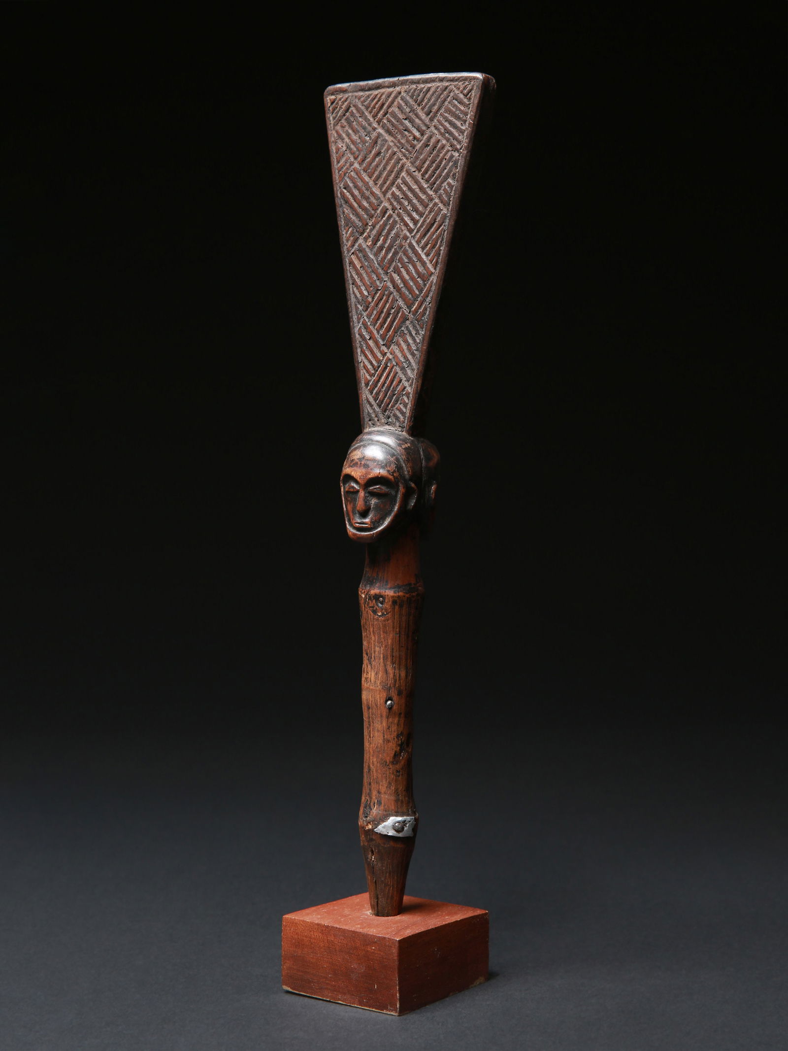 A Luba/Hemba Staff Finial with janiform Head, "kibango" (1 of 9)