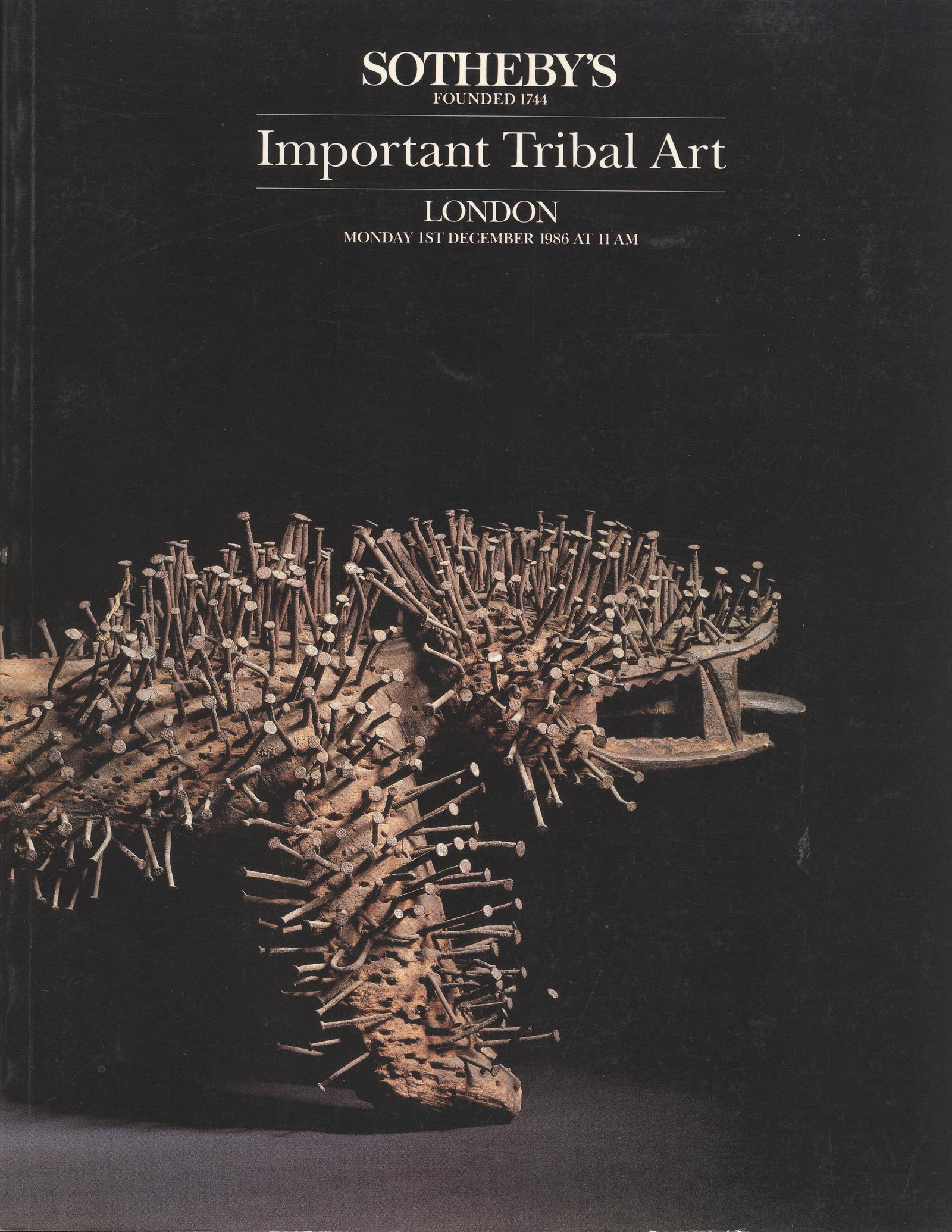 Sotheby's 1986, Important Tribal Art: Sotheby's 1986, Important Tribal Art Sotheby's, London (01.12.1986) English Text/Edition 60 pages Numerous illustrations Softcover 256 g CHF 20 / 40