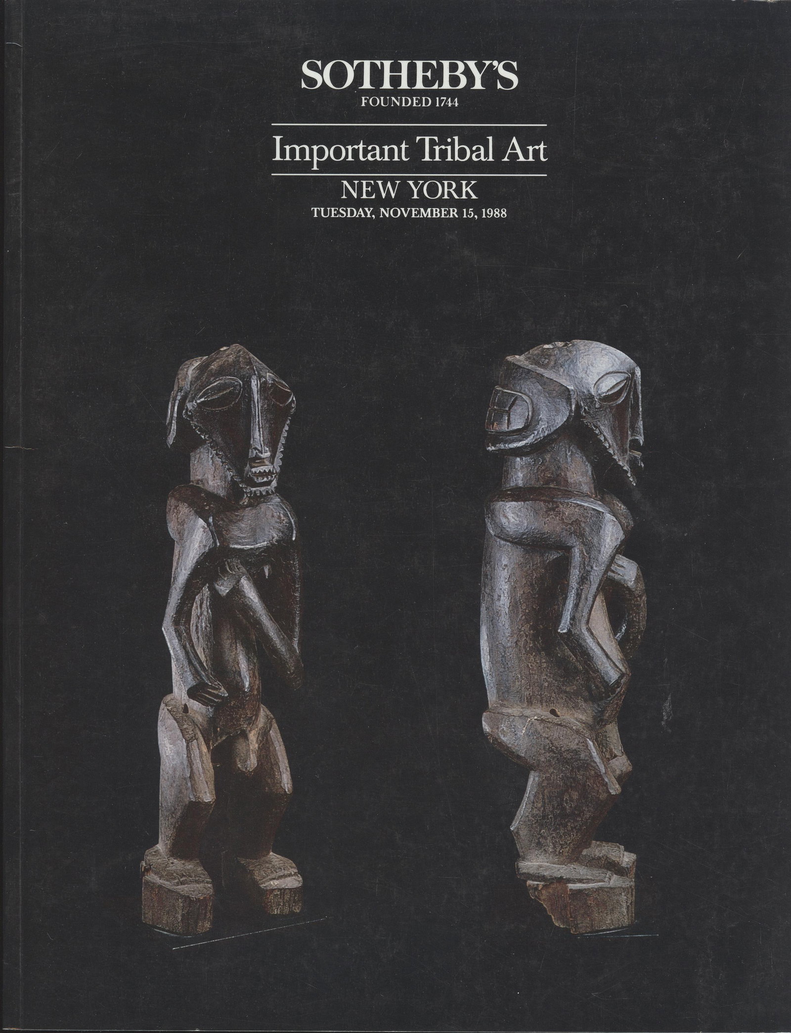 Sotheby's 1988, Important Tribal Art: Sotheby's 1988, Important Tribal Art Sotheby's, New York (15.11.1988) English Text/Edition Numerous illustrations Softcover 315 g --------------------------------------------------- Property of Variou