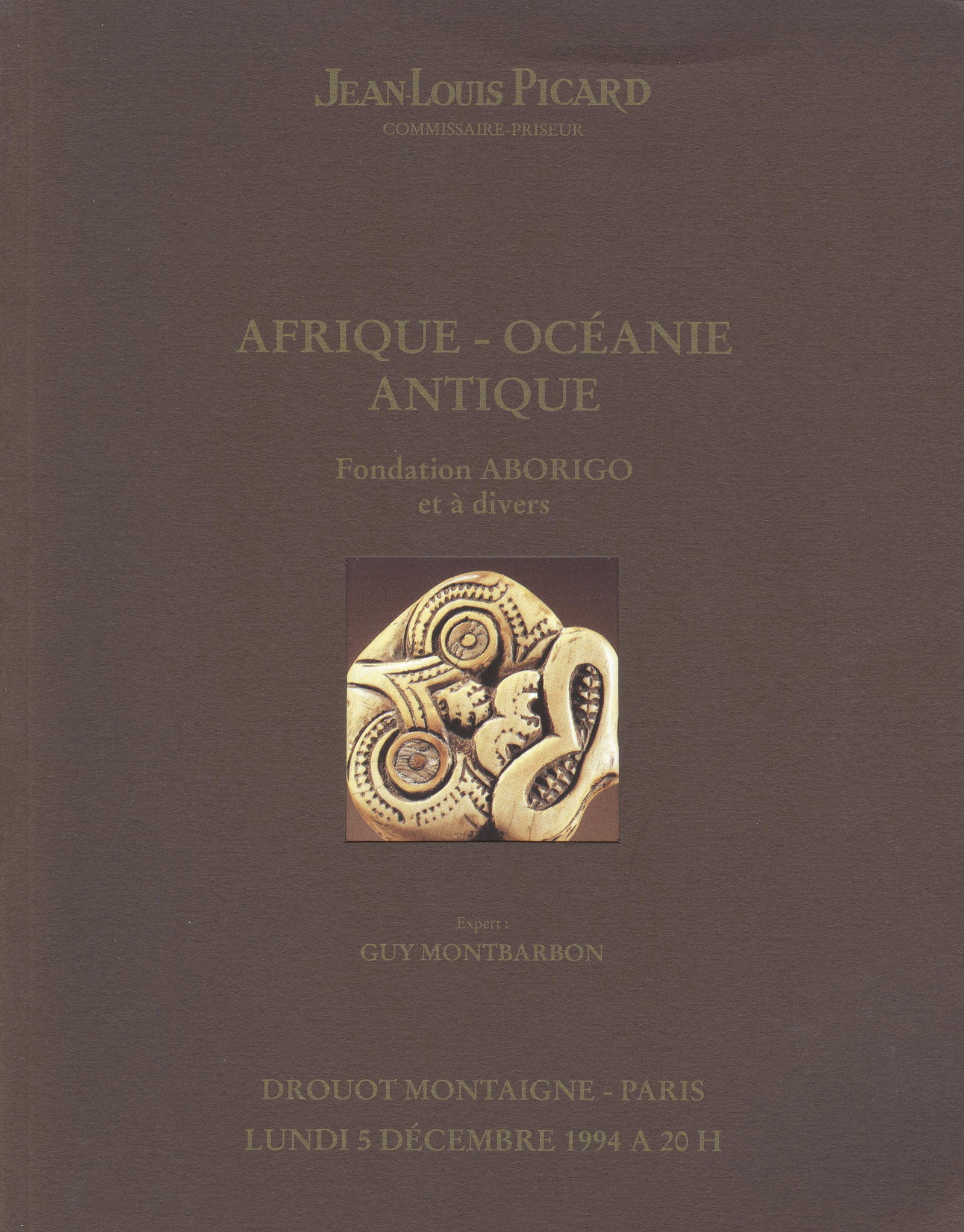 Jean-Louis Picard 1994, Afrique - Océanie, Antique: Jean-Louis Picard 1994, Afrique - Océanie, Antique Foundation Aborigo et à divers Jean-Louis Picard, Paris (05.12.1994) French Text/Edition 92 pages Numerous illustrations Softcover 408 g CH