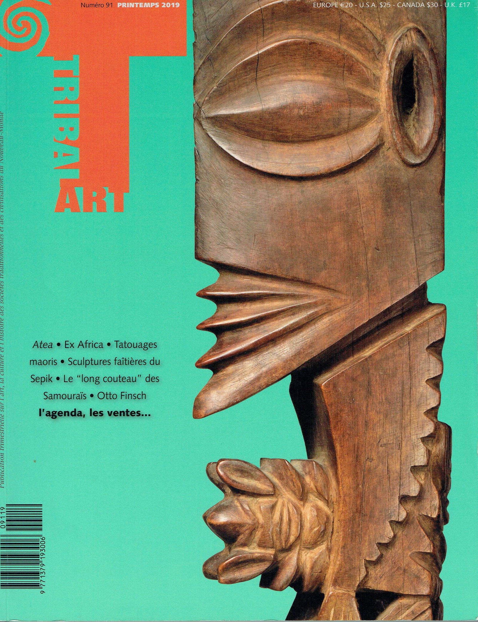 Tribal Art 2019, Numéro 91 / Printemps: Tribal Art 2019, Numéro 91 / Printemps Primedia, Belgien (2019) French Text/Edition 148 pages Numerous illustrations Softcover 851 g CHF 10 / 20