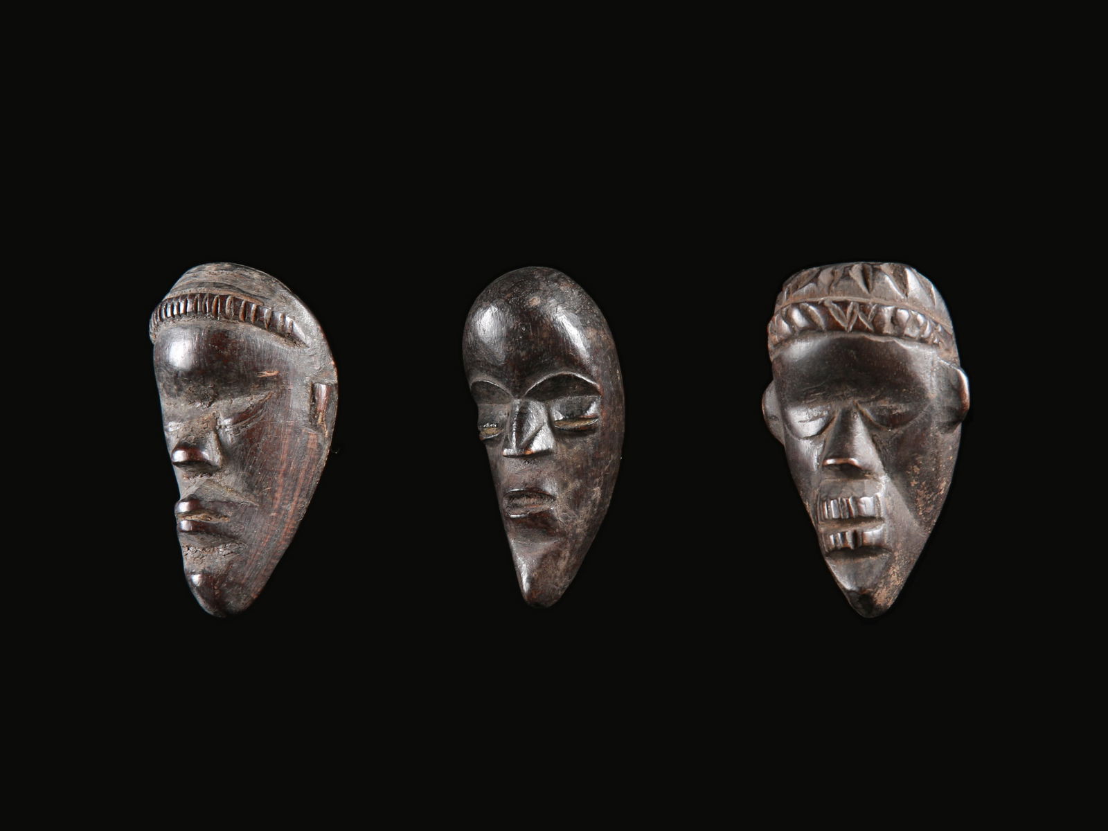 3 Dan Miniature Masks, "ma go" (1 of 7)