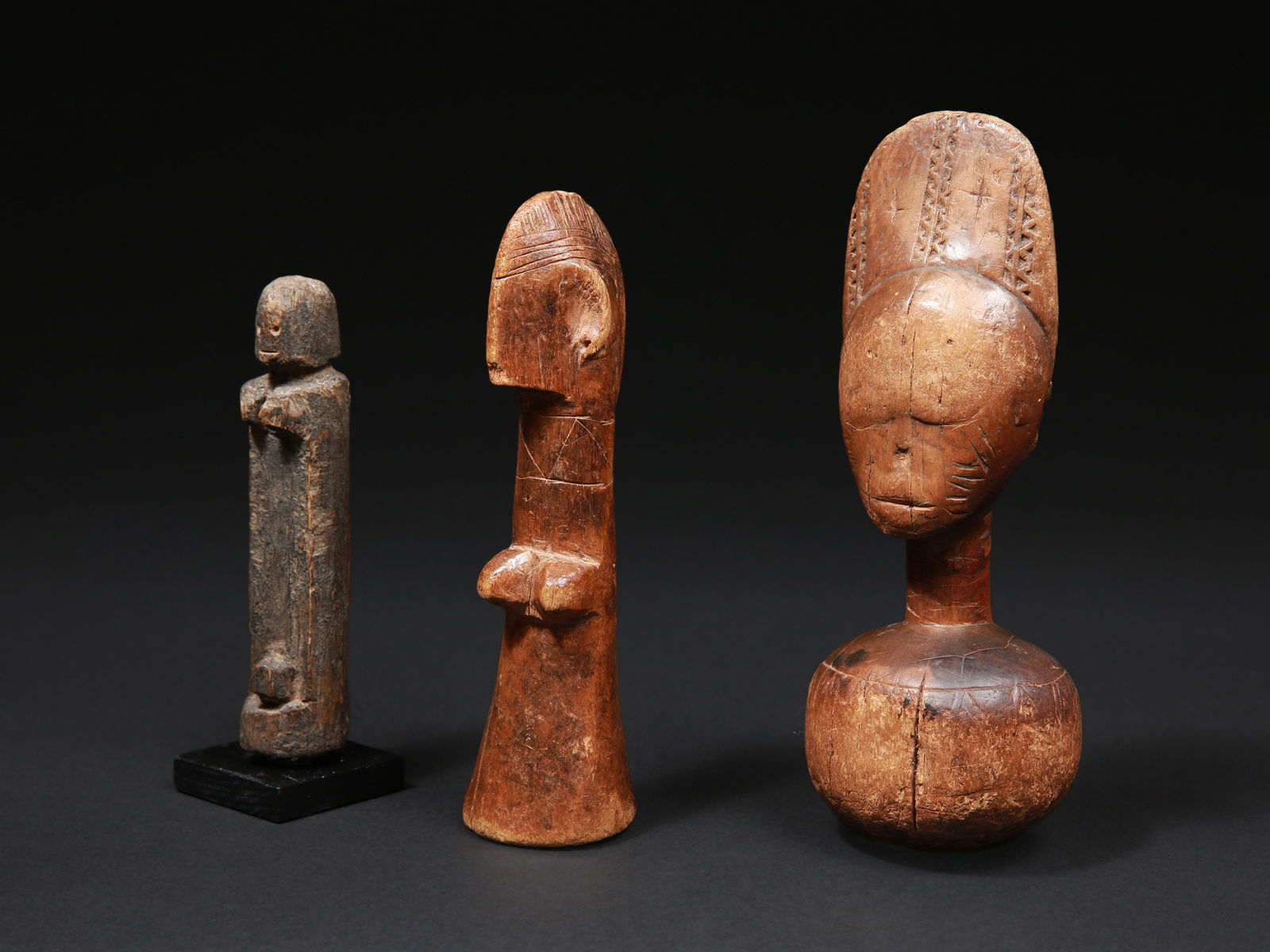 A Dogon Figure, a Mossi Doll "biiga" and an Abron Doll (1 of 11)
