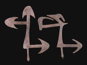 2 Mbum Ritual Objects in the form of Throwing Knifes, "h&#226;"