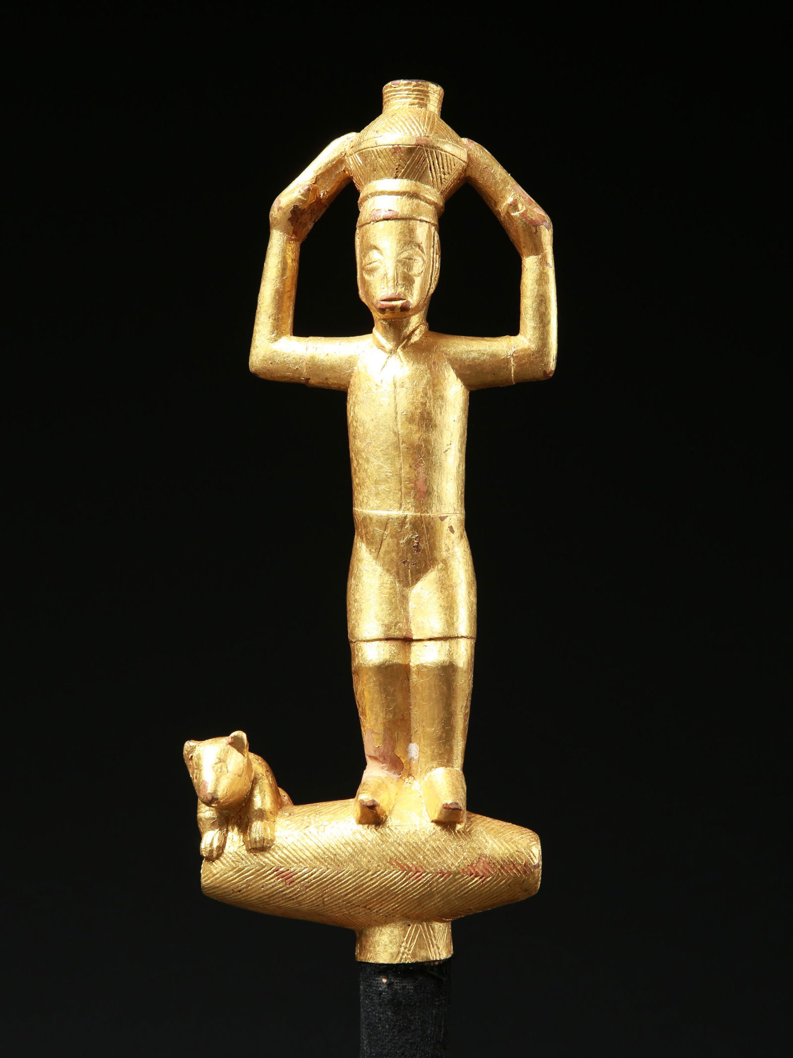 A Baule Staff Finial with a Figure and an Animal (1 of 11)