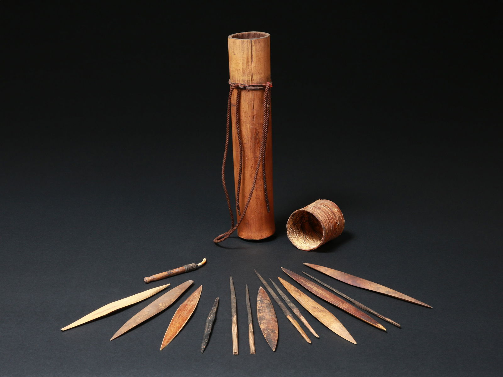 A Yanomami Quiver with 13 Spear and Arrowheads (1 of 6)