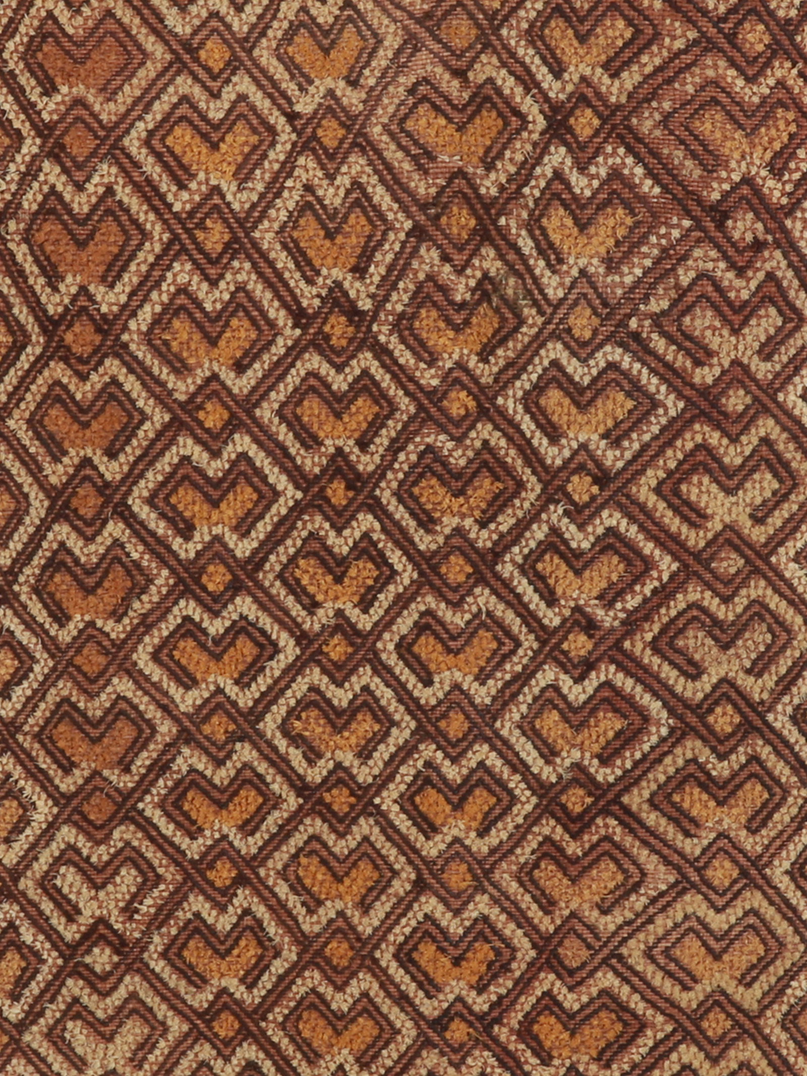 A Kuba Cut-Pile Embroidery Fabric: Raphia-Plüschgewebe Kuba. DR Kongo Ohne Sockel / without base Raphia. B 44 cm. L 49 cm. Provenienz: - lt. Charles Indlekofer: 1970er-Jahre, Sotheby's, London. - Charles und Hedy Indlekofer, Riehe