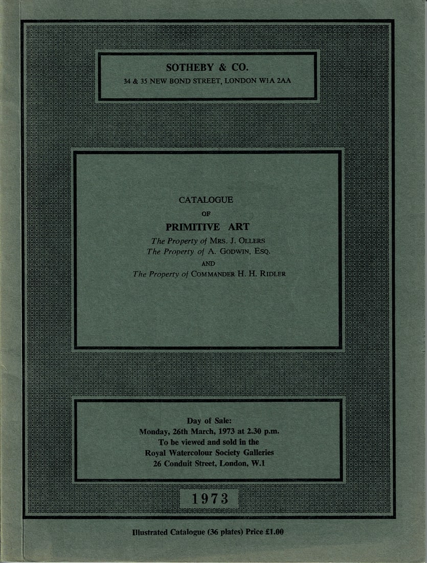 Sotheby & Co 1973, Catalogue of Primitive Art: Sotheby & Co 1973, Catalogue of Primitive Art Sotheby & Co, London (26.03.1973) English Text/Edition Numerous illustrations Softcover 197 g --------------------------------------------------- The Prop