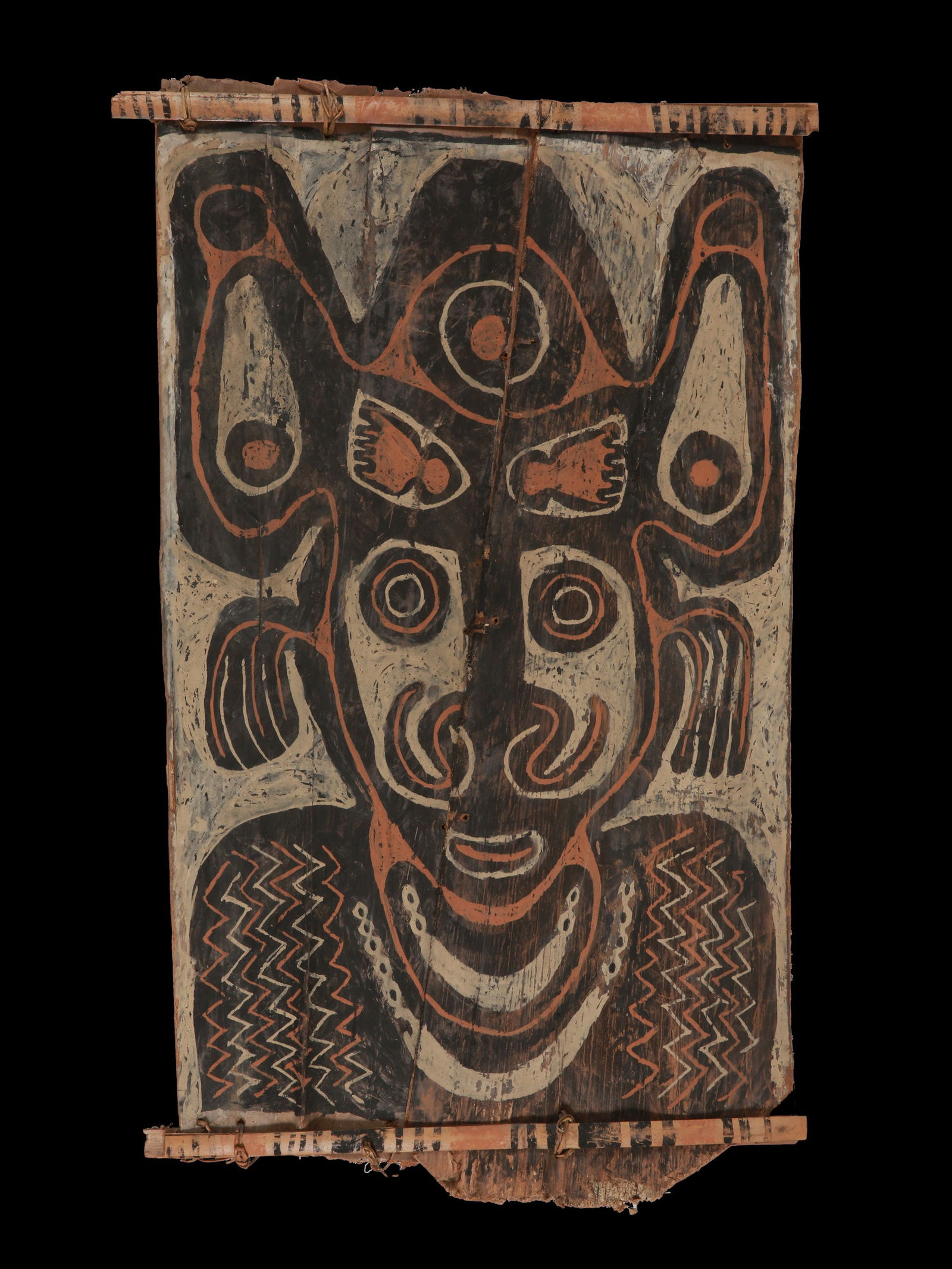 A Keram River Bark Painting, mid-20th Century (1 of 3)