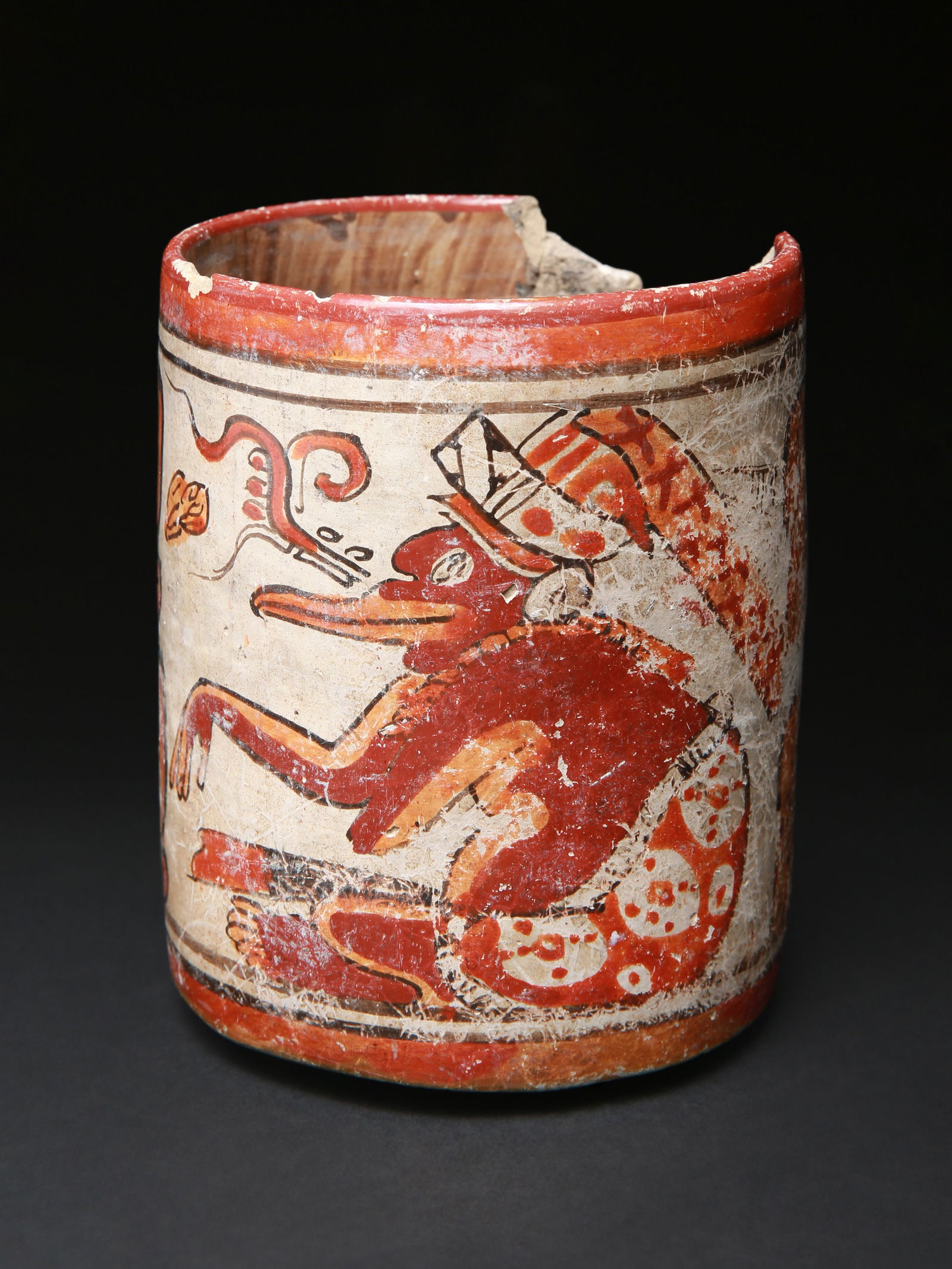 A Maya polychrome Vase with mythological Sce (1 of 10)