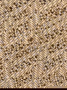 A Kuba Cut-Pile Embroidery Fabric: Raphiapl&#252;schgewebe, Shoowa Kuba. DR Kongo Ohne Sockel / without base Raphia. B 58 cm. L 60 cm. Provenienz: Galerie Walu, Basel. Der Name "Kuba" kommt aus der Bantu-Sprache und bedeutet dort "Wurf