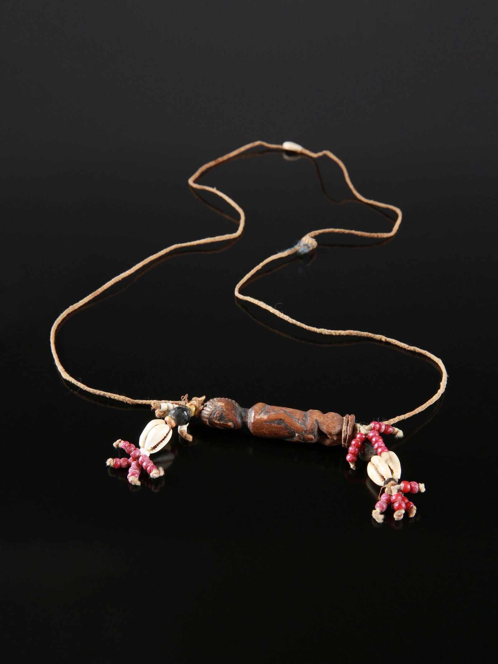 A Baule Miniature Figure, Amulet on decorated Cord Necklace (1 of 5)