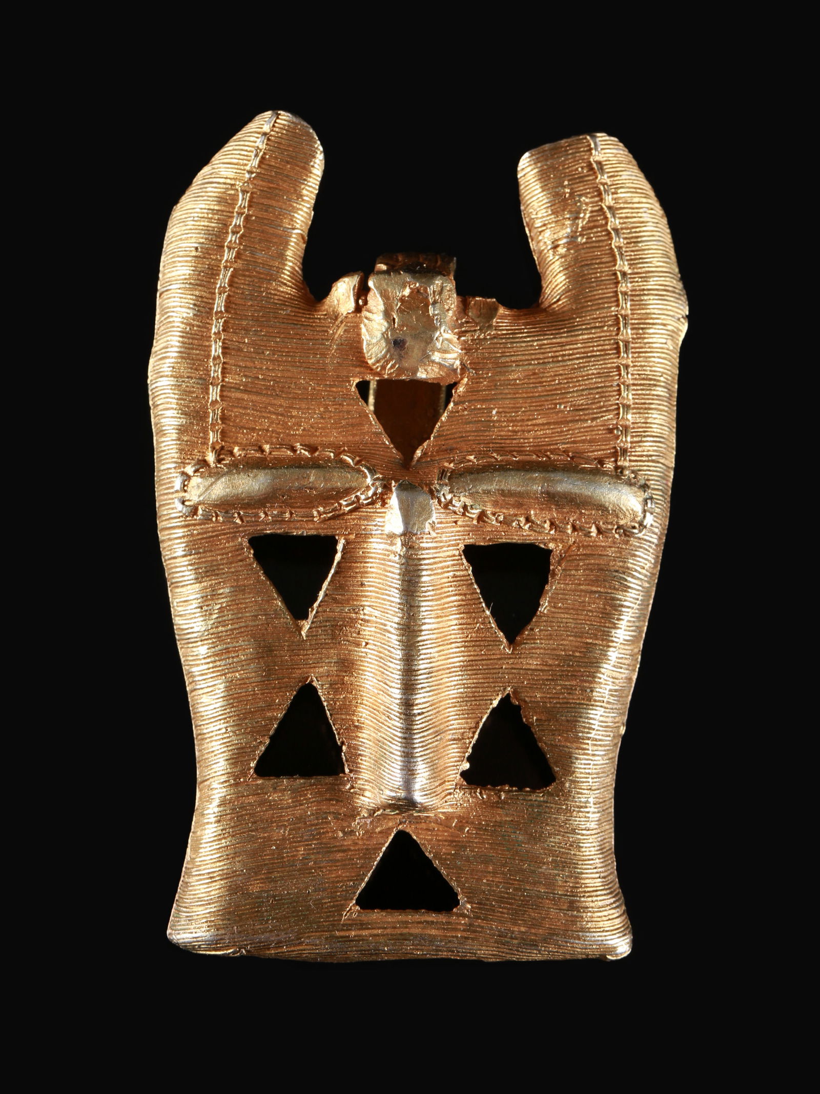 An Akan Pendant mounted as a Brooch, Zoomorphic Ornament (1 of 4)